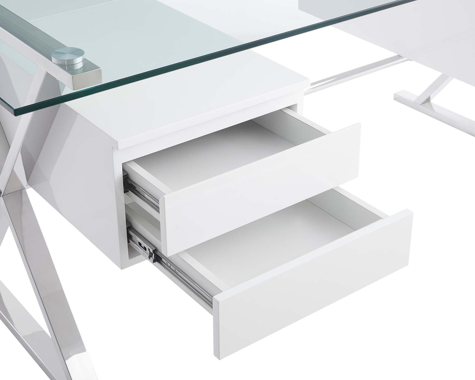 Sector 71" Glass Top Glass Office Desk By Modway - EEI-6226 | Desks | Modishstore - 6