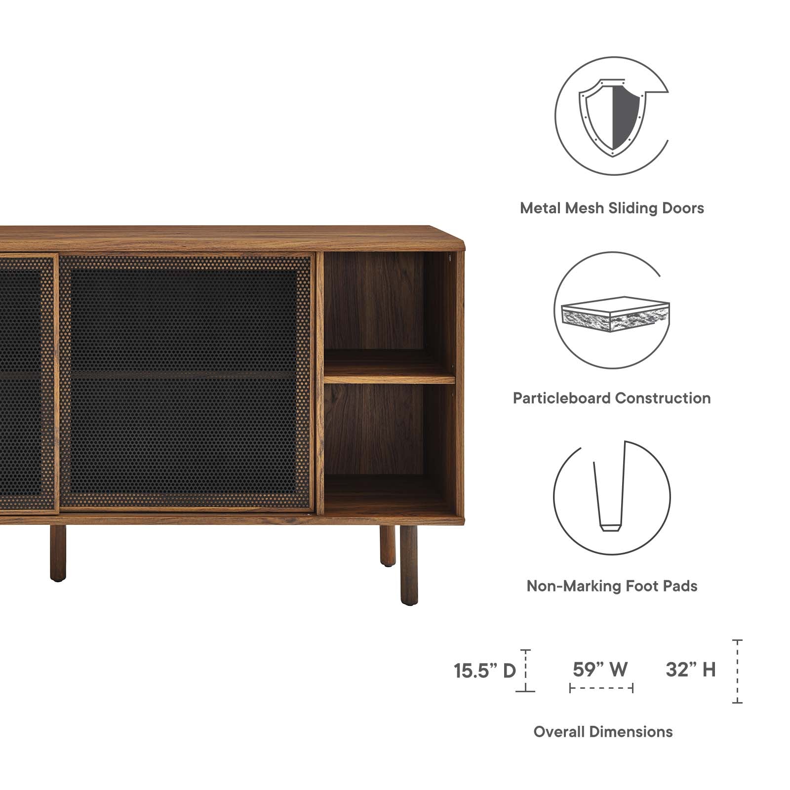 Kurtis 59" Sideboard By Modway - EEI-6235 | TV Stands | Modishstore - 26