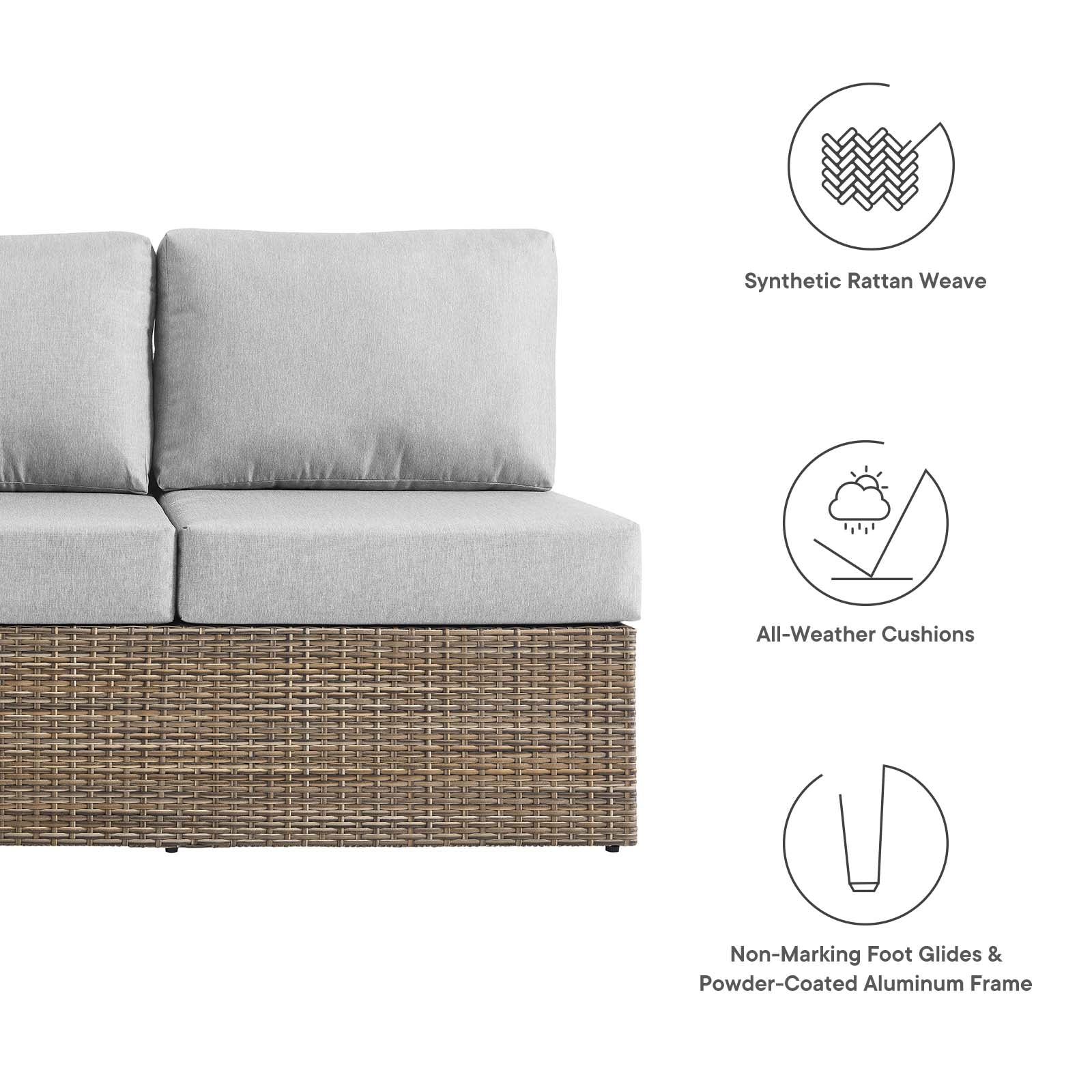 Convene Outdoor Patio Outdoor Patio Left-Arm Loveseat By Modway - EEI-6243 | Outdoor Sofas, Loveseats & Sectionals | Modishstore - 7