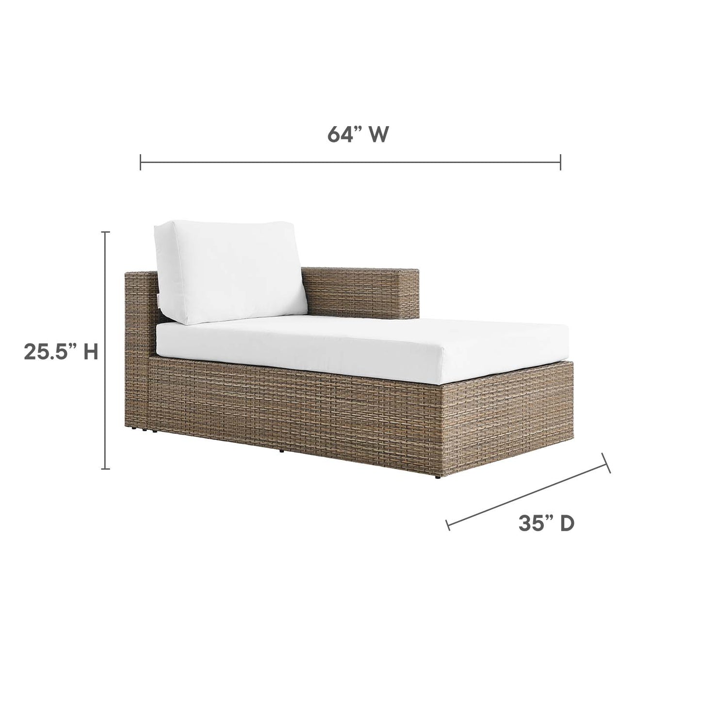 Convene Outdoor Patio Outdoor Patio Right-Arm Chaise By Modway - EEI-6244 | Outdoor Chaise Lounges | Modishstore - 14