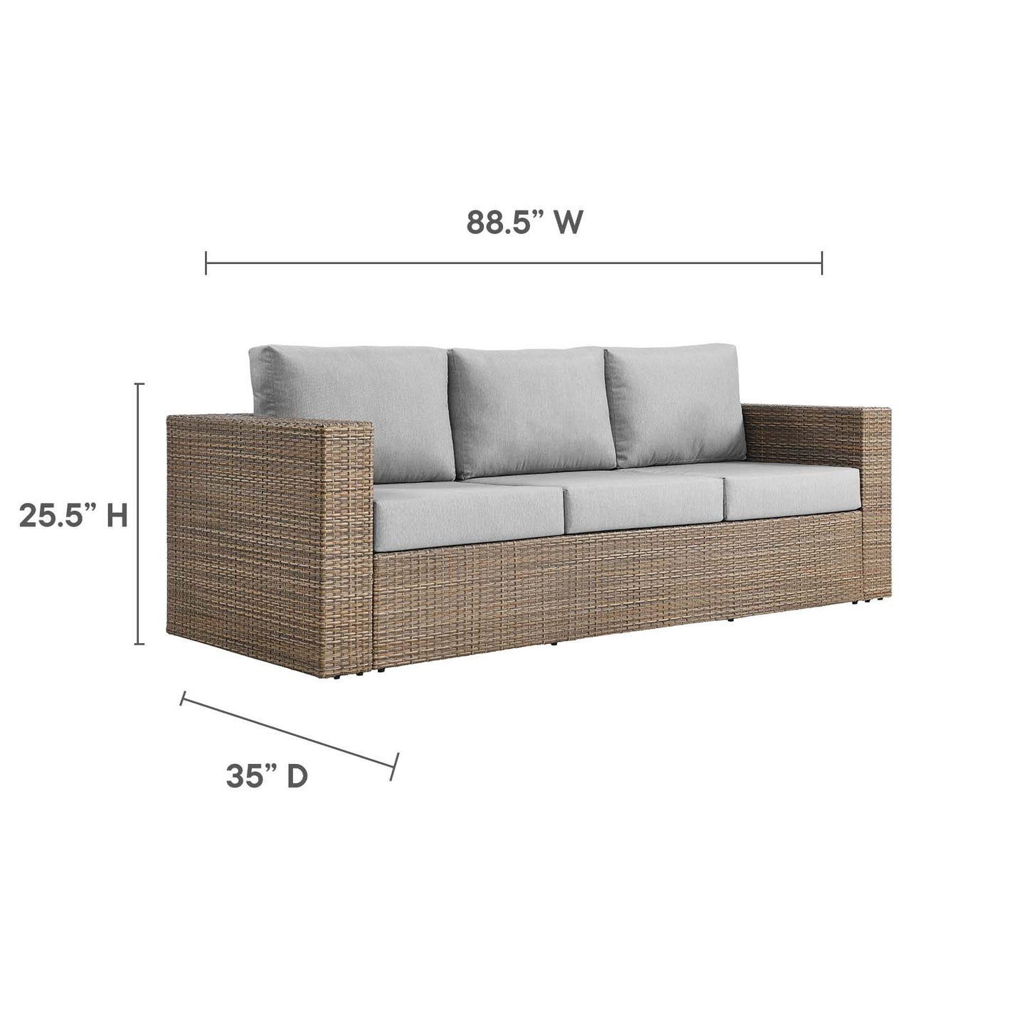Convene Outdoor Patio Outdoor Patio Sofa By Modway - EEI-6245 | Outdoor Sofas, Loveseats & Sectionals | Modishstore - 6