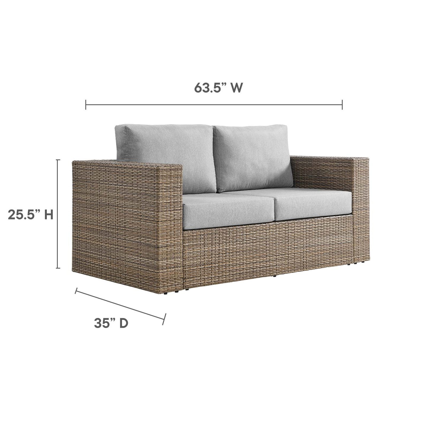 Convene Outdoor Patio Outdoor Patio Loveseat By Modway - EEI-6246 | Outdoor Sofas, Loveseats & Sectionals | Modishstore - 6