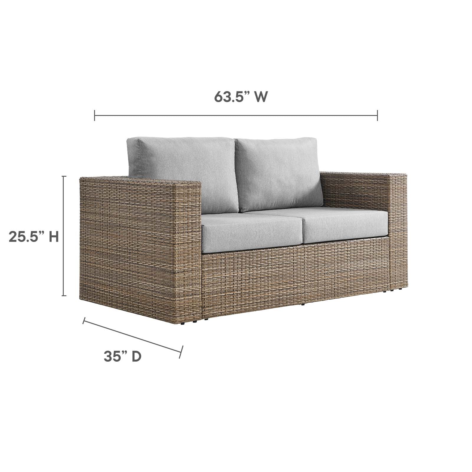 Convene Outdoor Patio Outdoor Patio Loveseat By Modway - EEI-6246 | Outdoor Sofas, Loveseats & Sectionals | Modishstore - 6