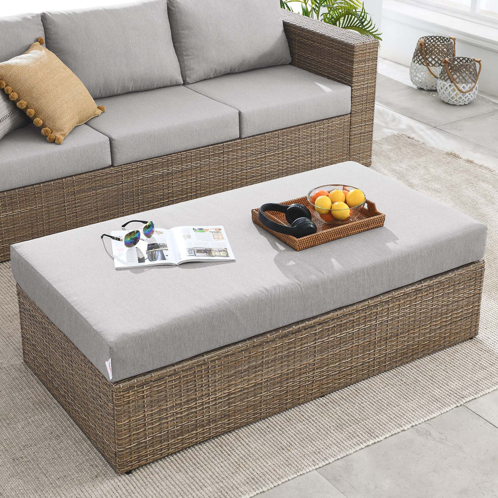 Convene Outdoor Patio Outdoor Patio Rectangle Ottoman By Modway - EEI-6248 | Outdoor Sofas, Loveseats & Sectionals | Modishstore - 7