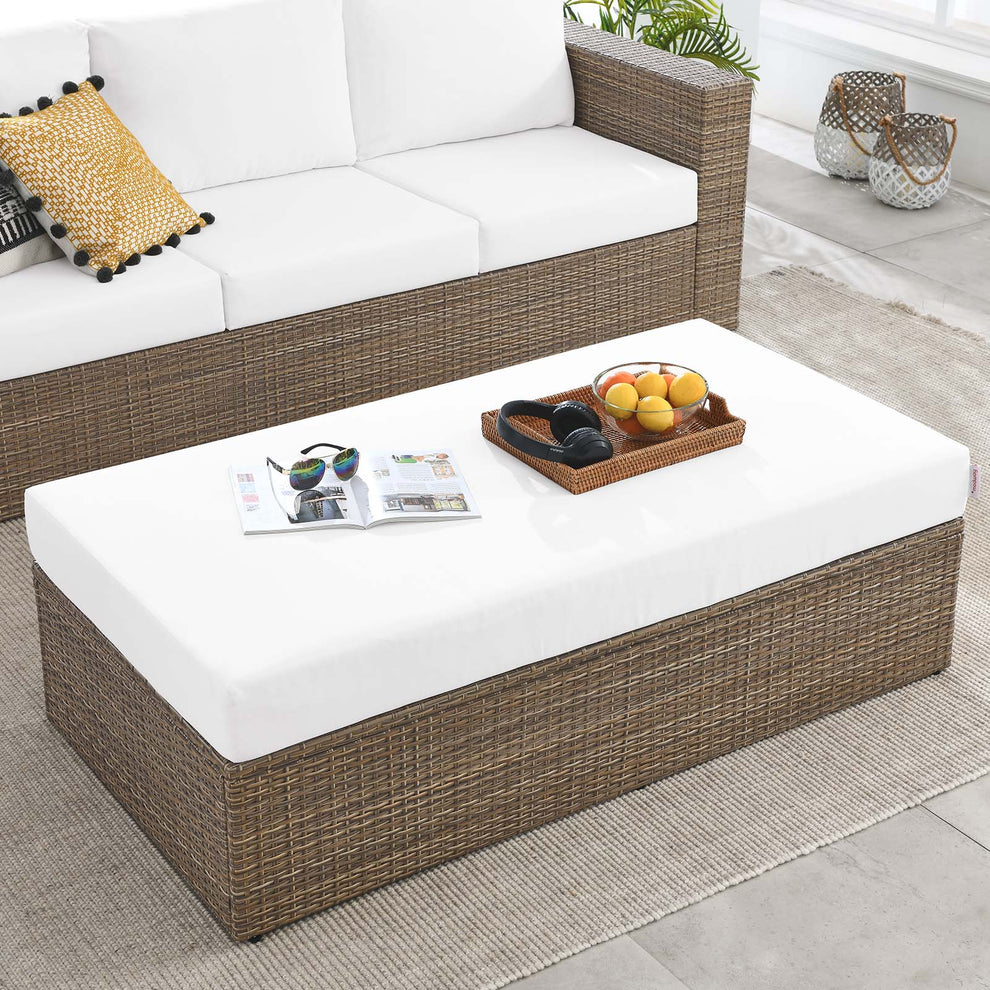 Convene Outdoor Patio Outdoor Patio Rectangle Ottoman By Modway - EEI-6248 | Outdoor Sofas, Loveseats & Sectionals | Modishstore - 14