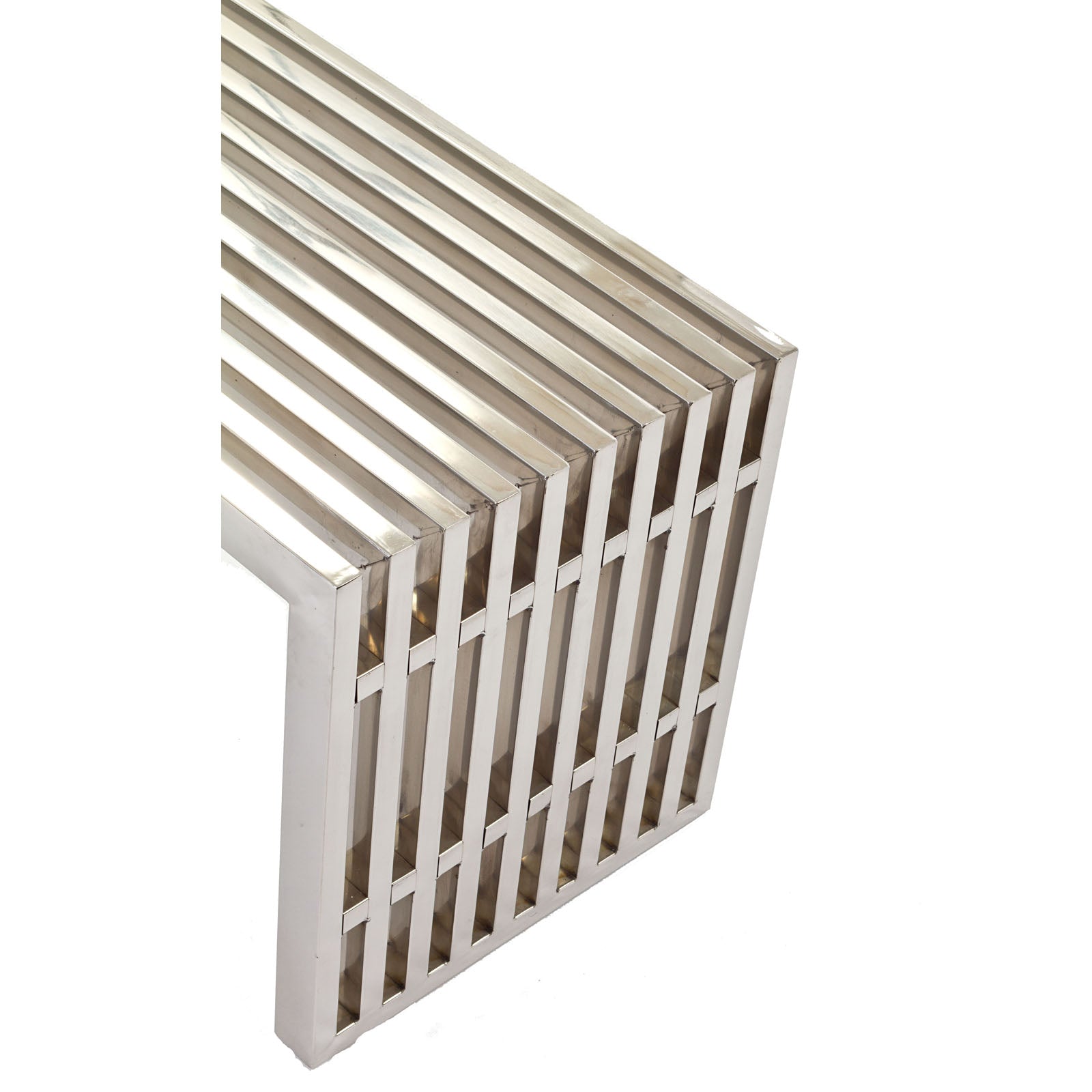 Modway Gridiron Medium Stainless Steel Bench - Silver - EEI-625