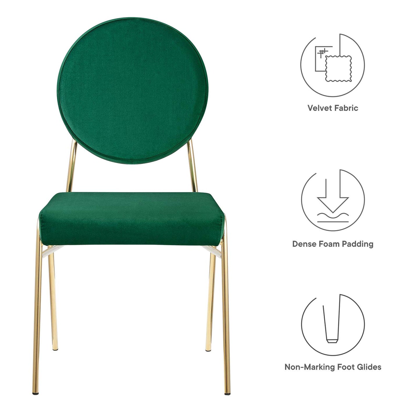 Craft Performance Velvet Dining Side Chair By Modway - EEI-6252 | Dining Chairs | Modishstore - 17