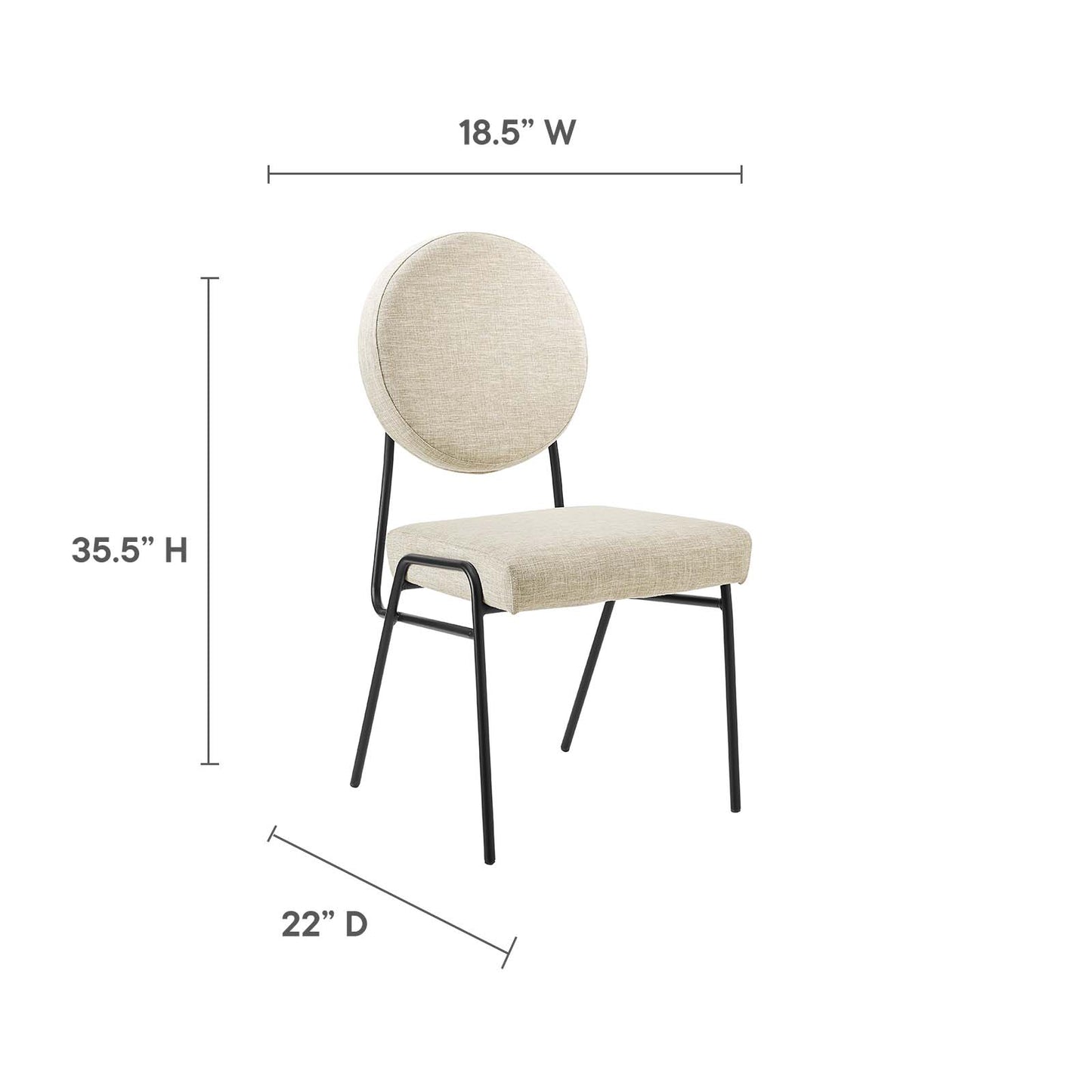 Craft Upholstered Fabric Dining Side Chairs By Modway - EEI-6253 | Dining Chairs | Modishstore - 7
