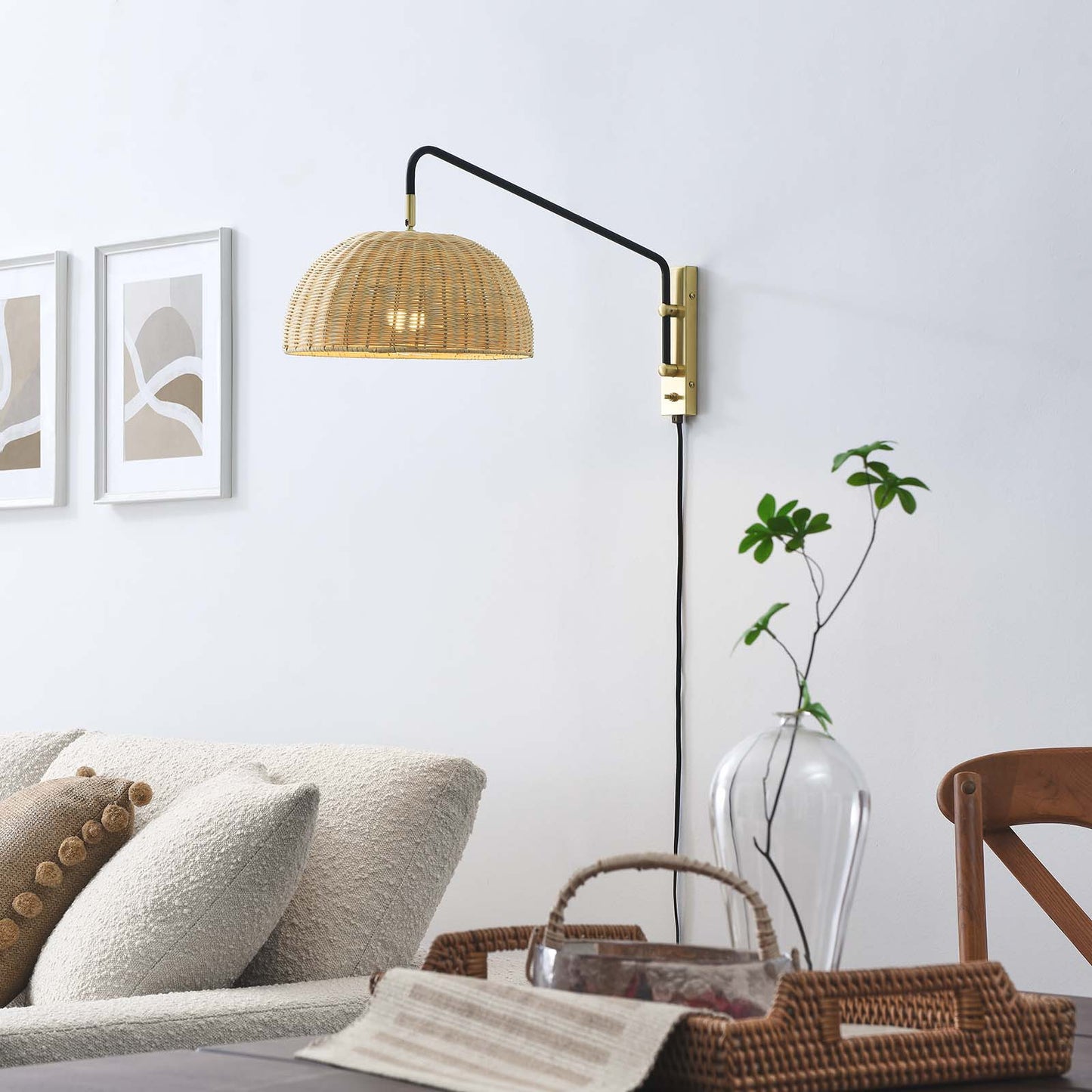 Ulani Rattan Wall Sconce By Modway - EEI-6256 | Floor Lamps | Modishstore - 1