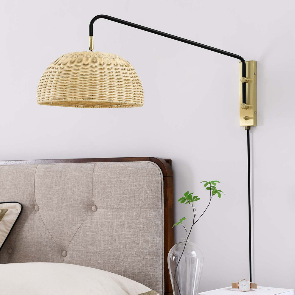 Ulani Rattan Wall Sconce By Modway - EEI-6256 | Floor Lamps | Modishstore - 8