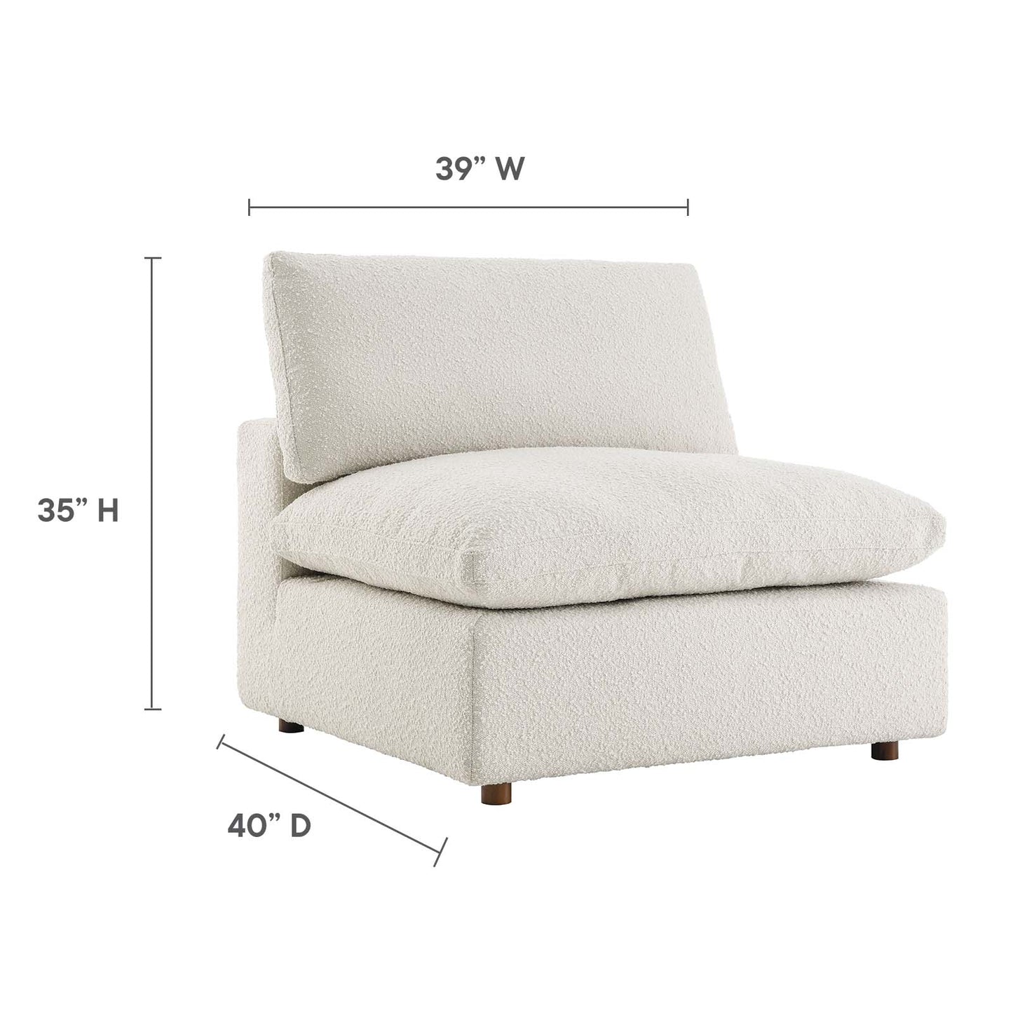 Commix Down Filled Overstuffed Boucle Fabric Armless Chair By Modway - EEI-6257 | Lounge Chairs | Modishstore - 16