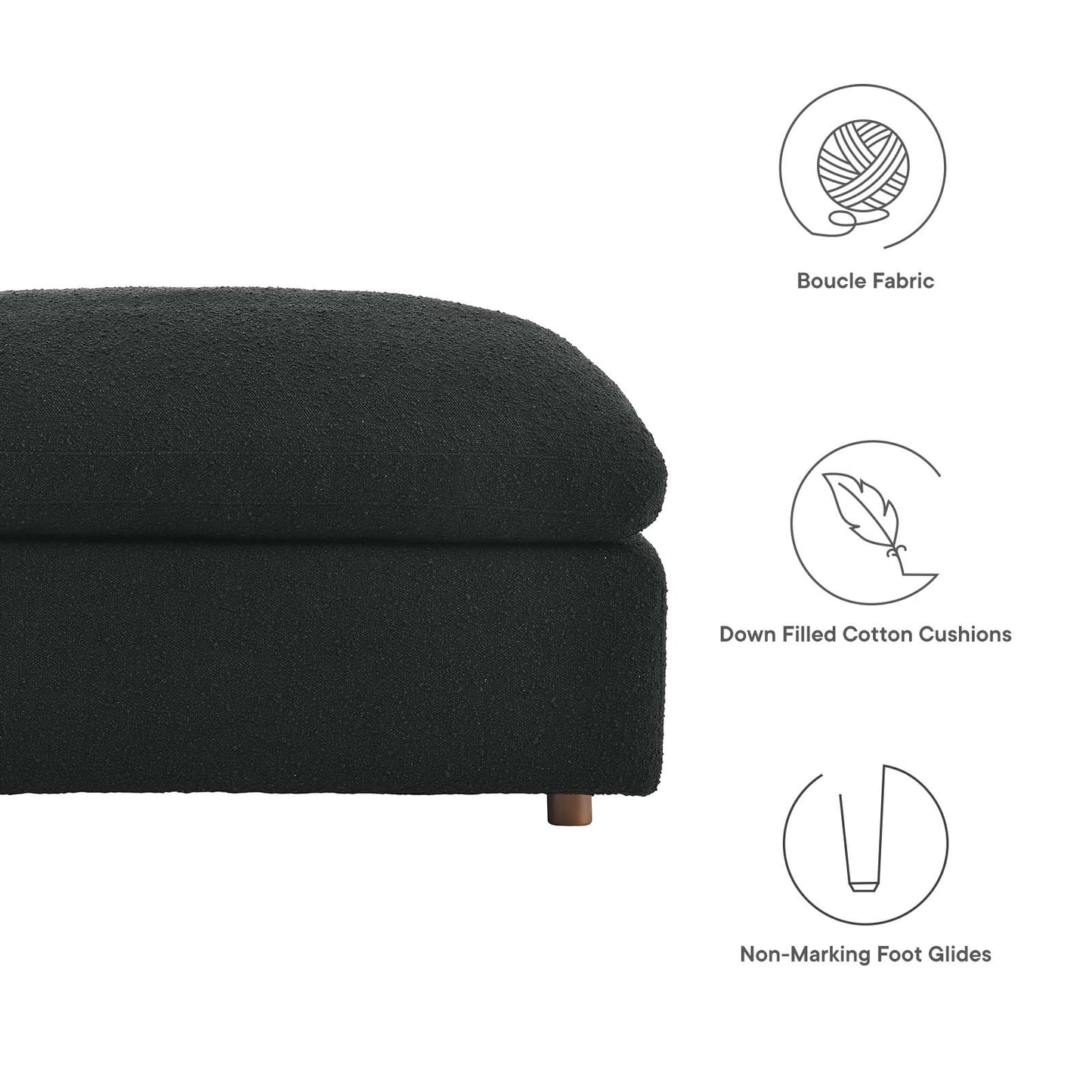 Commix Down Filled Overstuffed Boucle Fabric Ottoman By Modway - EEI-6258 | Ottomans | Modishstore - 6