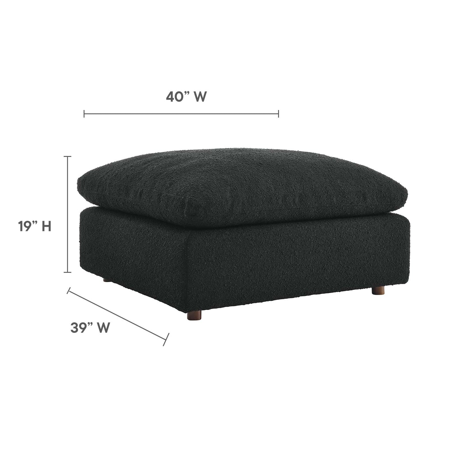 Commix Down Filled Overstuffed Boucle Fabric Ottoman By Modway - EEI-6258 | Ottomans | Modishstore - 7
