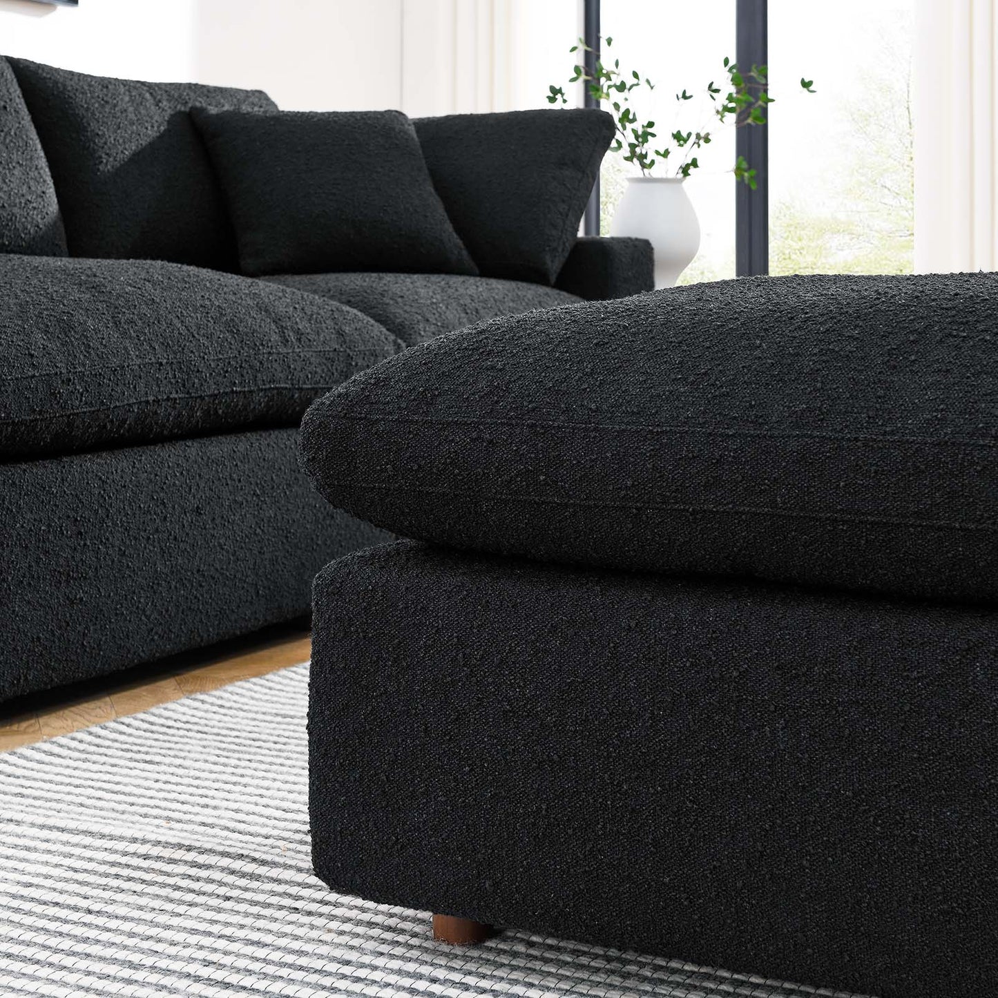 Commix Down Filled Overstuffed Boucle Fabric Ottoman By Modway - EEI-6258 | Ottomans | Modishstore - 8