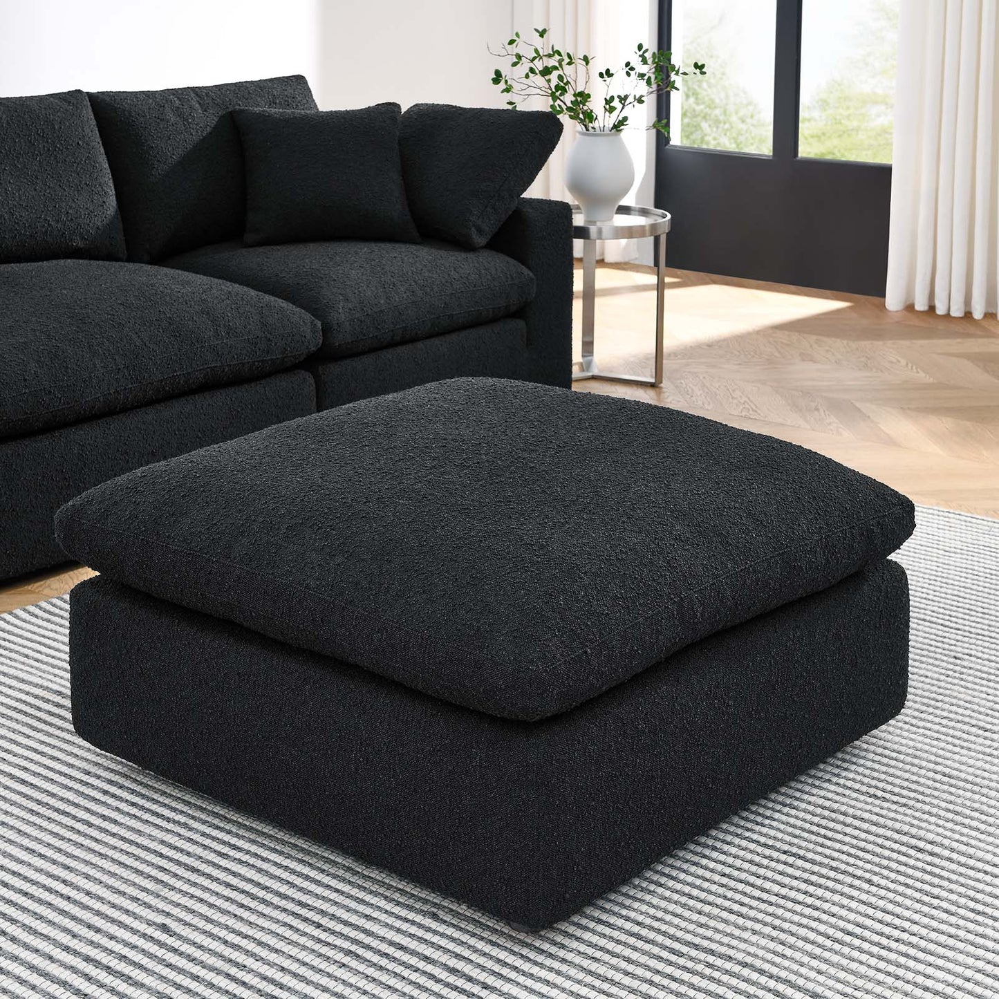 Commix Down Filled Overstuffed Boucle Fabric Ottoman By Modway - EEI-6258 | Ottomans | Modishstore - 1