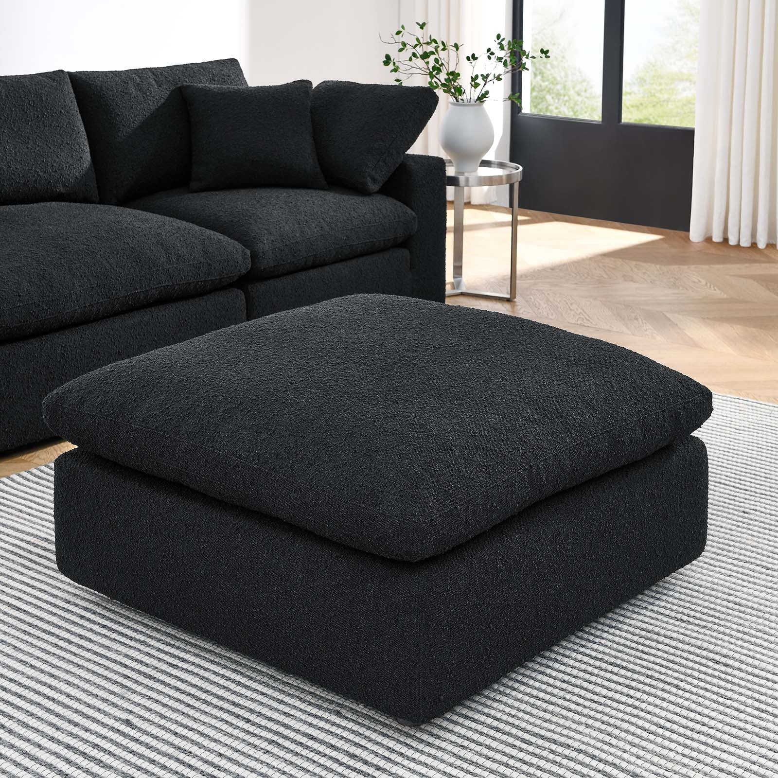 Commix Down Filled Overstuffed Boucle Fabric Ottoman By Modway - EEI-6258 | Ottomans | Modishstore - 1