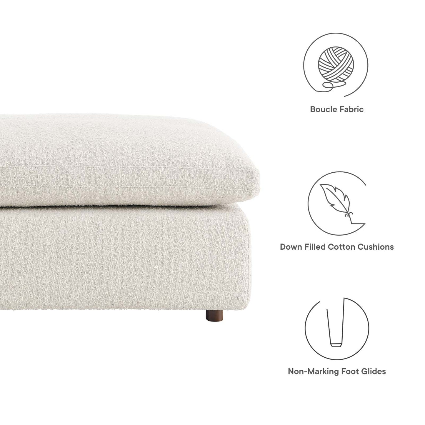 Commix Down Filled Overstuffed Boucle Fabric Ottoman By Modway - EEI-6258 | Ottomans | Modishstore - 13