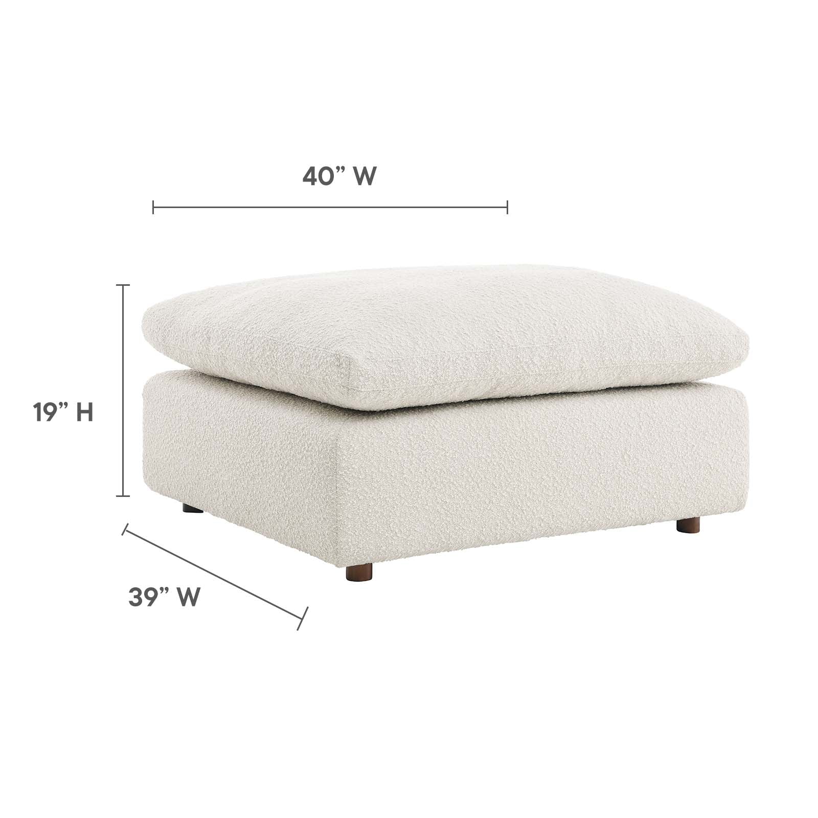 Commix Down Filled Overstuffed Boucle Fabric Ottoman By Modway - EEI-6258 | Ottomans | Modishstore - 14