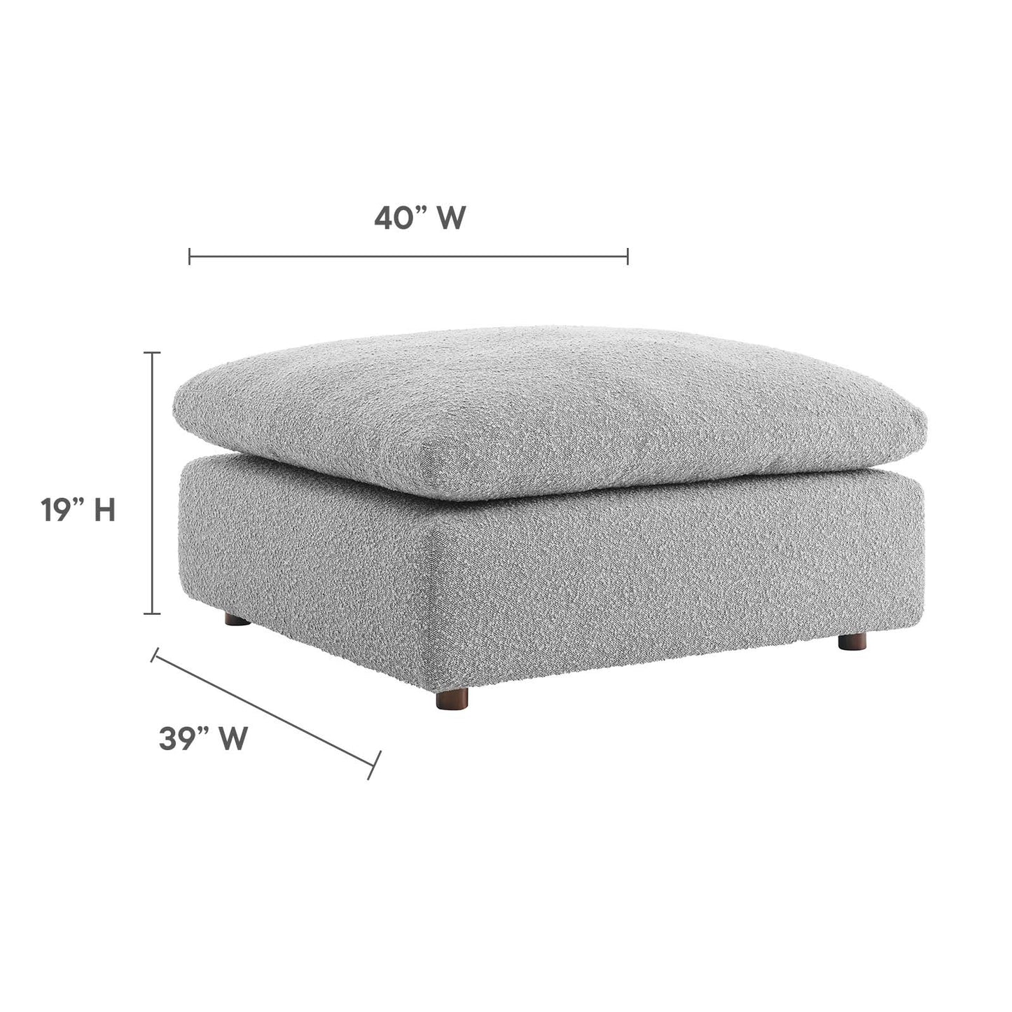 Commix Down Filled Overstuffed Boucle Fabric Ottoman By Modway - EEI-6258 | Ottomans | Modishstore - 21