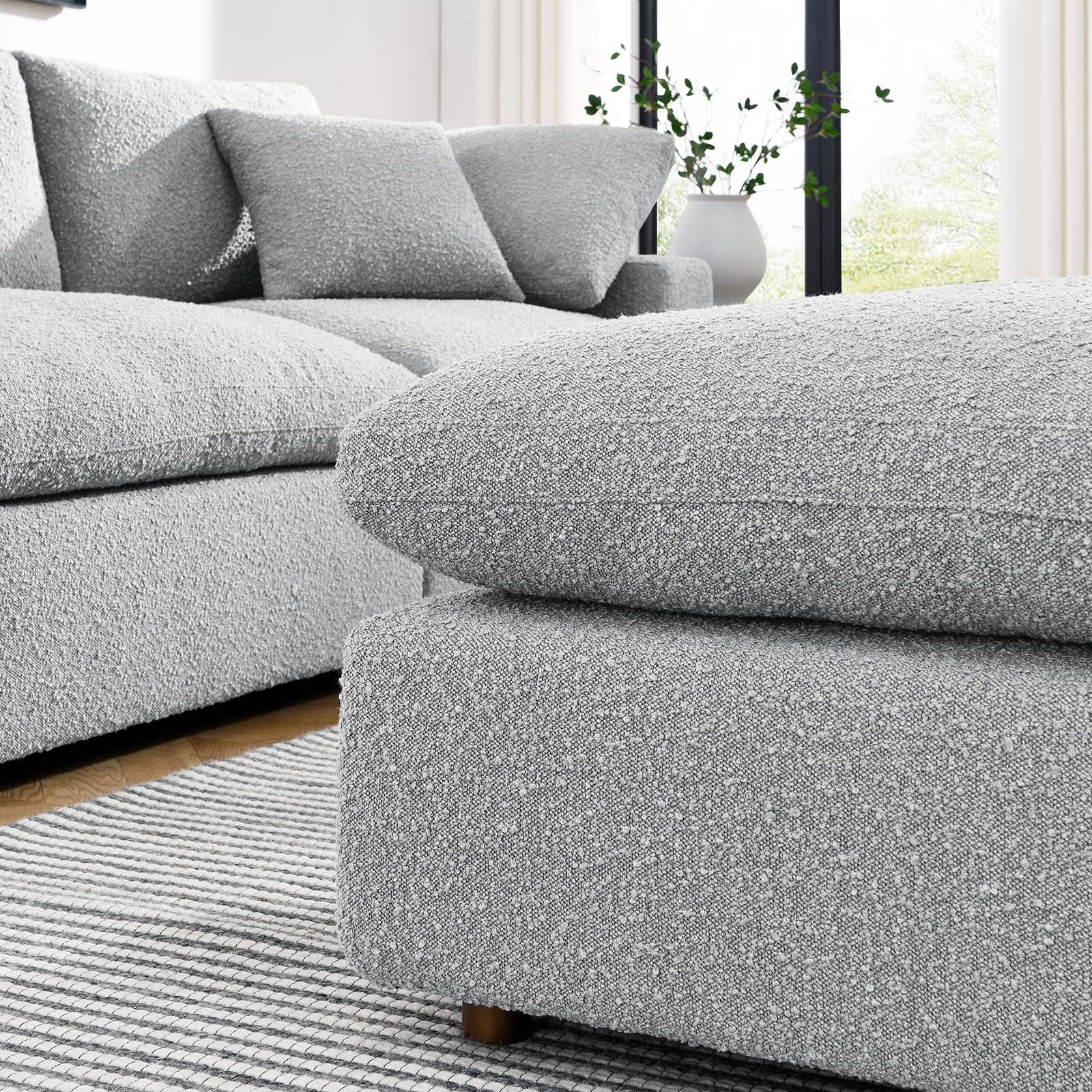 Commix Down Filled Overstuffed Boucle Fabric Ottoman By Modway - EEI-6258 | Ottomans | Modishstore - 23