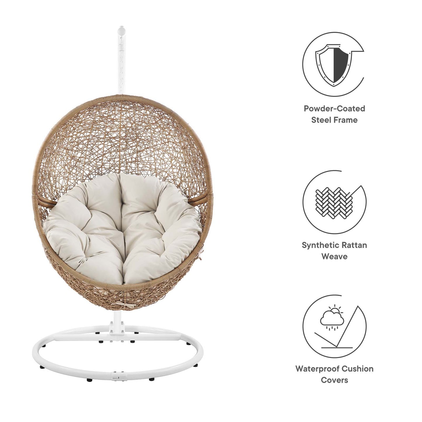 Encase Outdoor Patio Rattan Swing Chair By Modway - EEI-6262 | Outdoor Chaise Lounges | Modishstore - 8