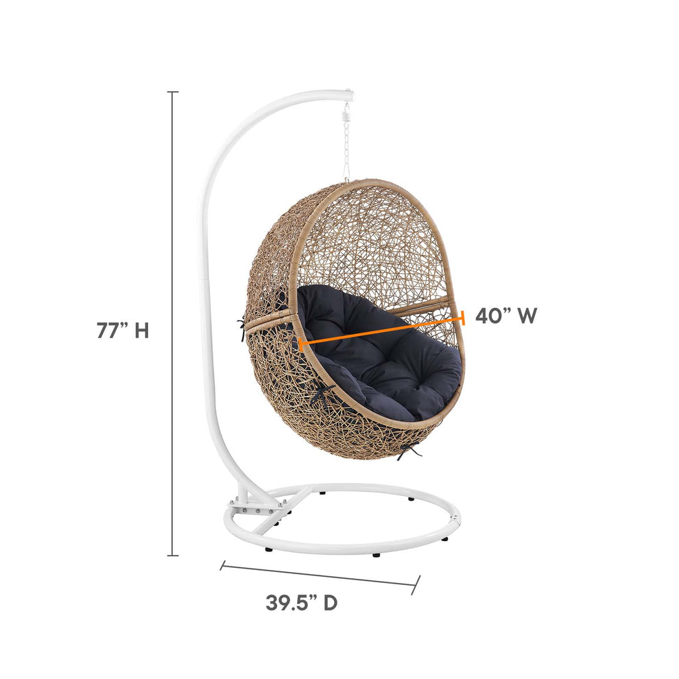 Encase Outdoor Patio Rattan Swing Chair By Modway - EEI-6262 | Outdoor Chaise Lounges | Modishstore - 18