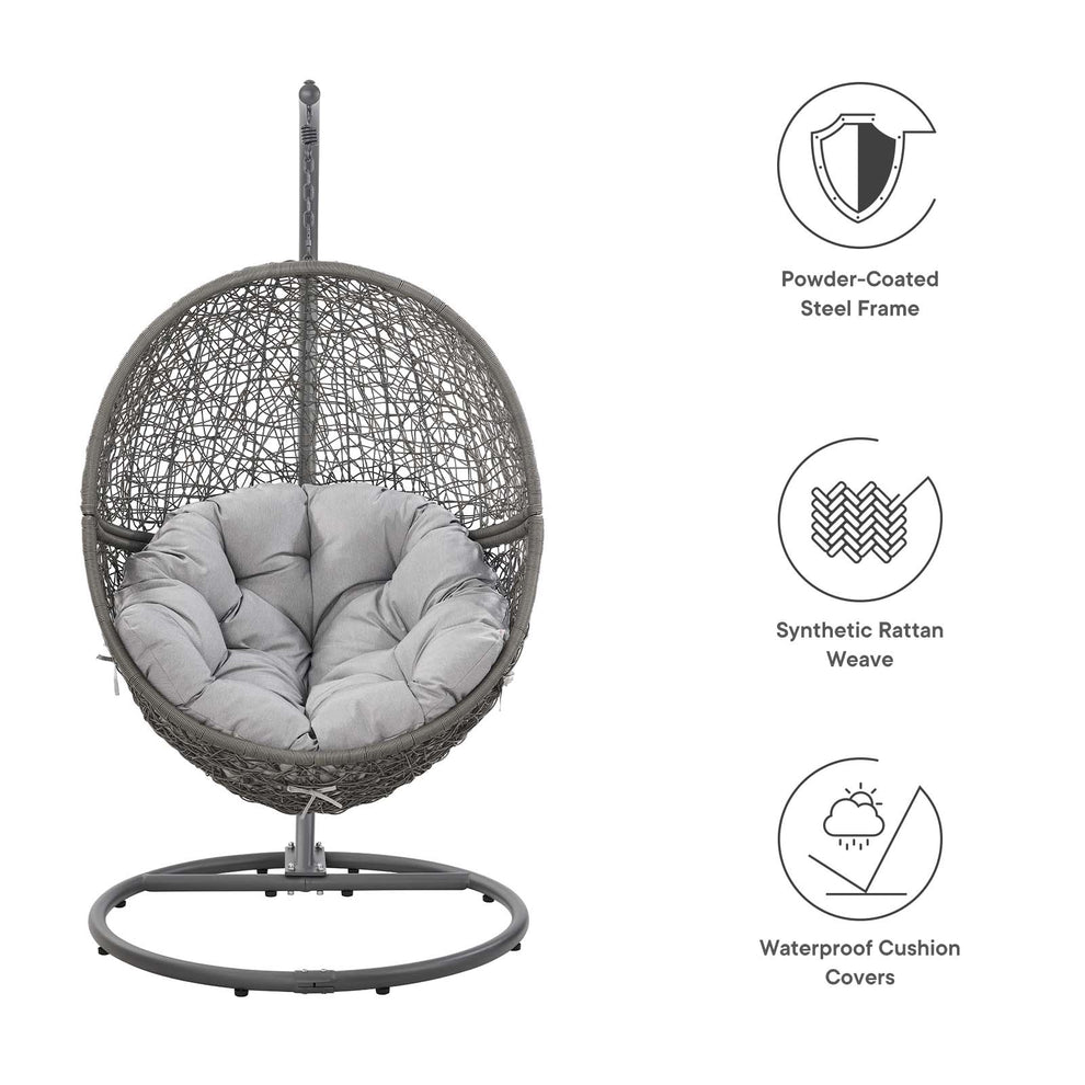 Encase Outdoor Patio Rattan Swing Chair By Modway - EEI-6262 | Outdoor Chaise Lounges | Modishstore - 35