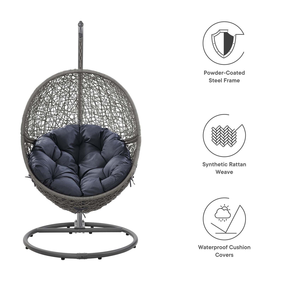 Encase Outdoor Patio Rattan Swing Chair By Modway - EEI-6262 | Outdoor Chaise Lounges | Modishstore - 44