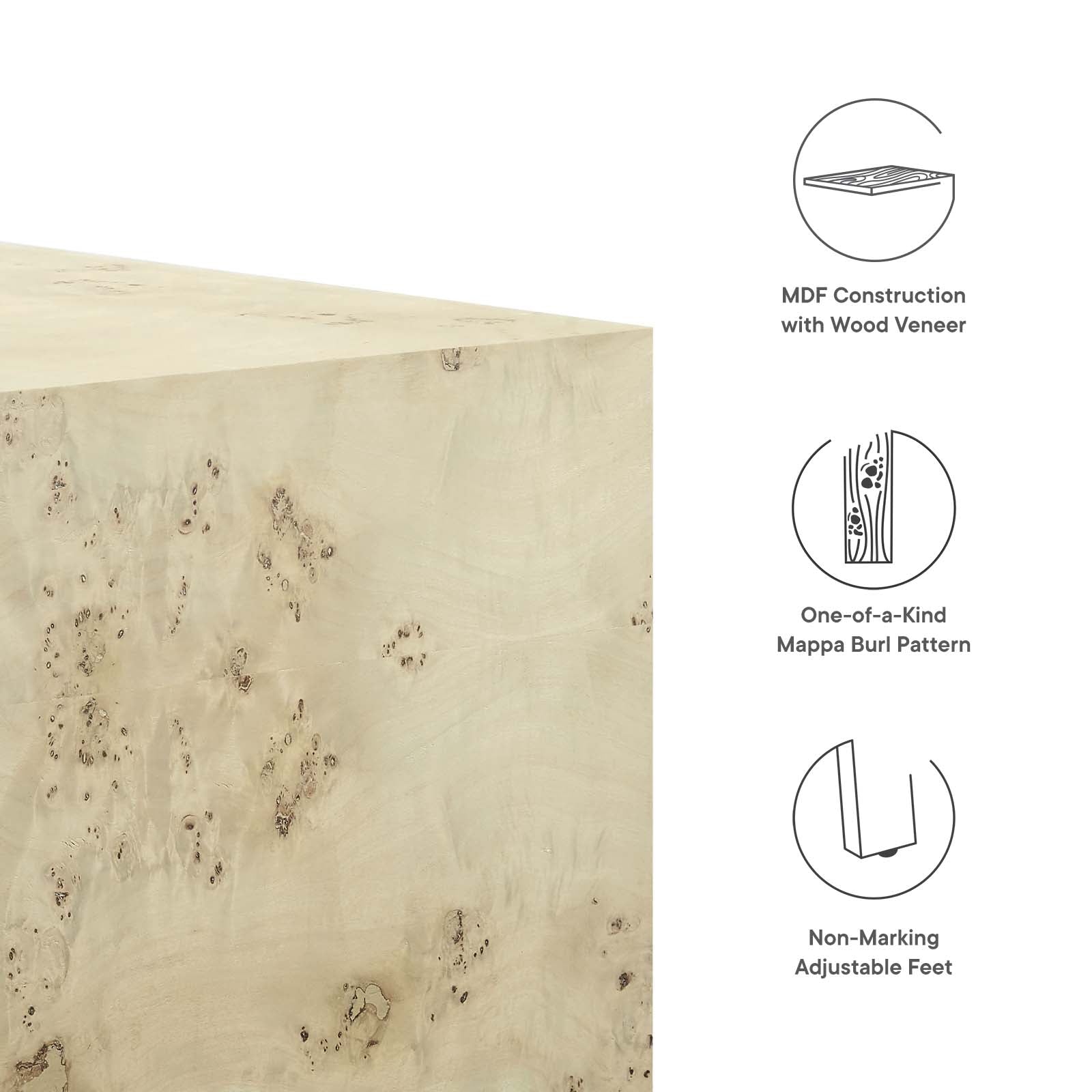 Cosmos 36" Square Burl Wood Coffee Table By Modway - EEI-6272 | Coffee Tables | Modishstore - 6