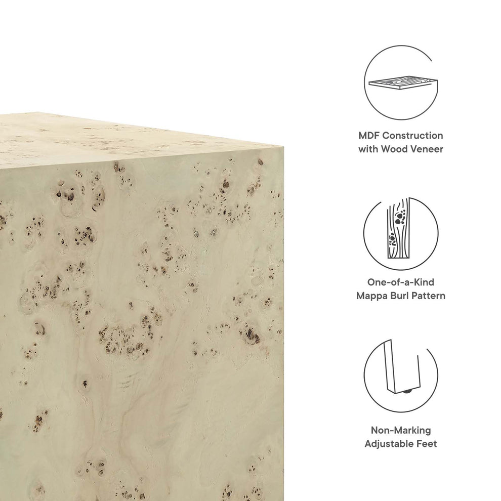 Cosmos 16" Square Burl Wood Side Table By Modway - EEI-6273 | Side Tables | Modishstore - 6