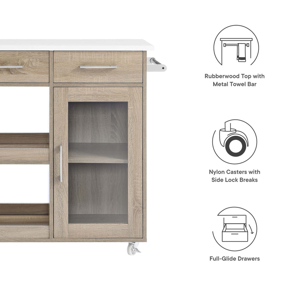Culinary Kitchen Cart With Towel Bar By Modway - EEI-6275 | Kitchen Carts | Modishstore - 33