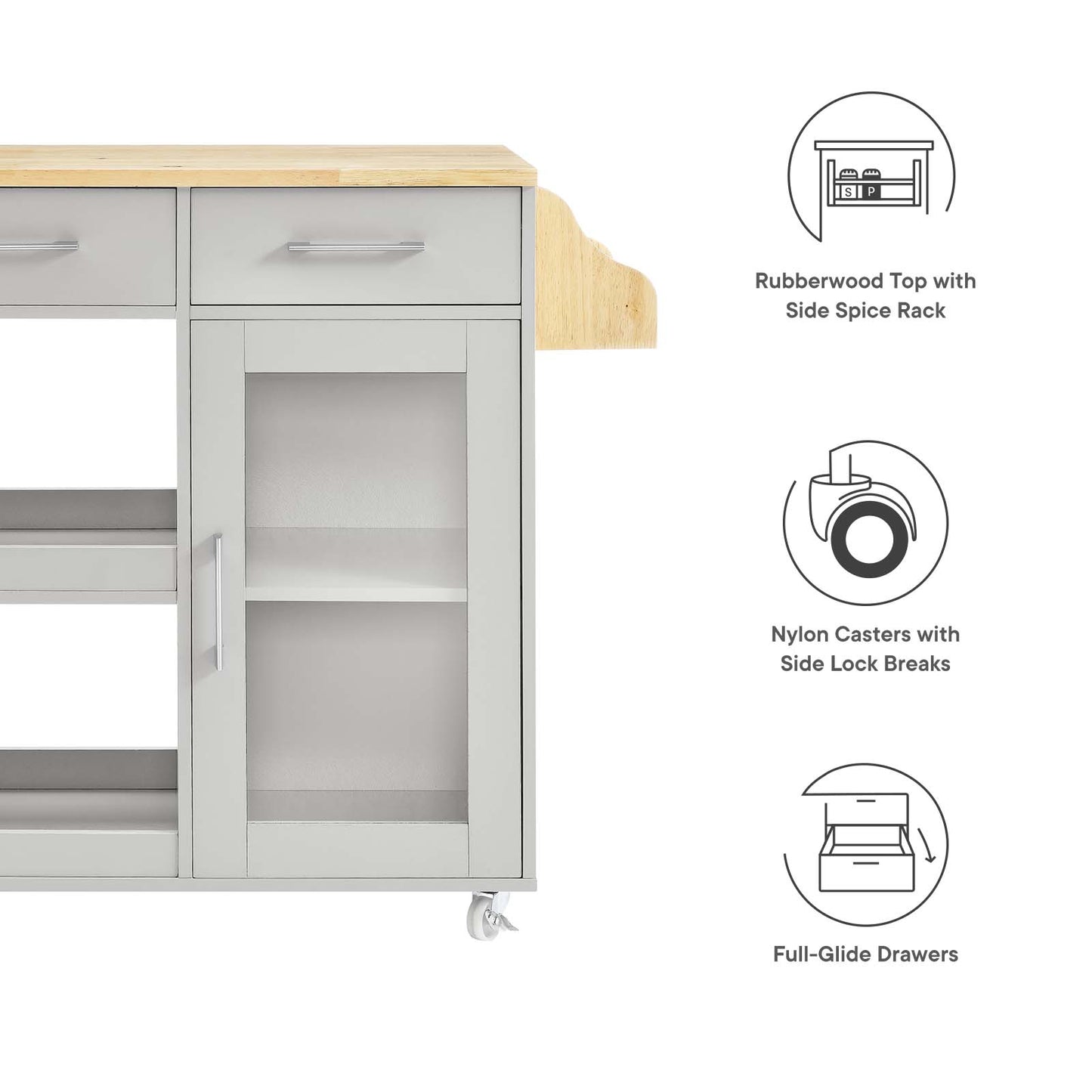 Culinary Kitchen Cart With Spice Rack By Modway - EEI-6277 | Kitchen Carts | Modishstore - 22