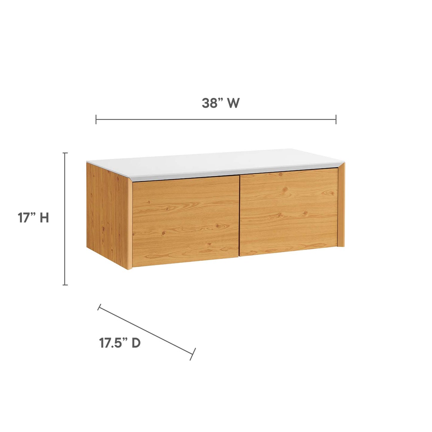 Kinetic 38" Wall-Mount Office Desk With Cabinet and Shelf By Modway - EEI-6311 | Sideboards | Modishstore - 12