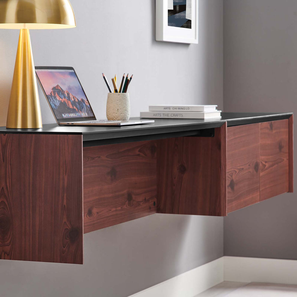 Kinetic 49" Wall-Mount Office Desk With Cabinet and Shelf By Modway - EEI-6312 | Desks | Modishstore - 8