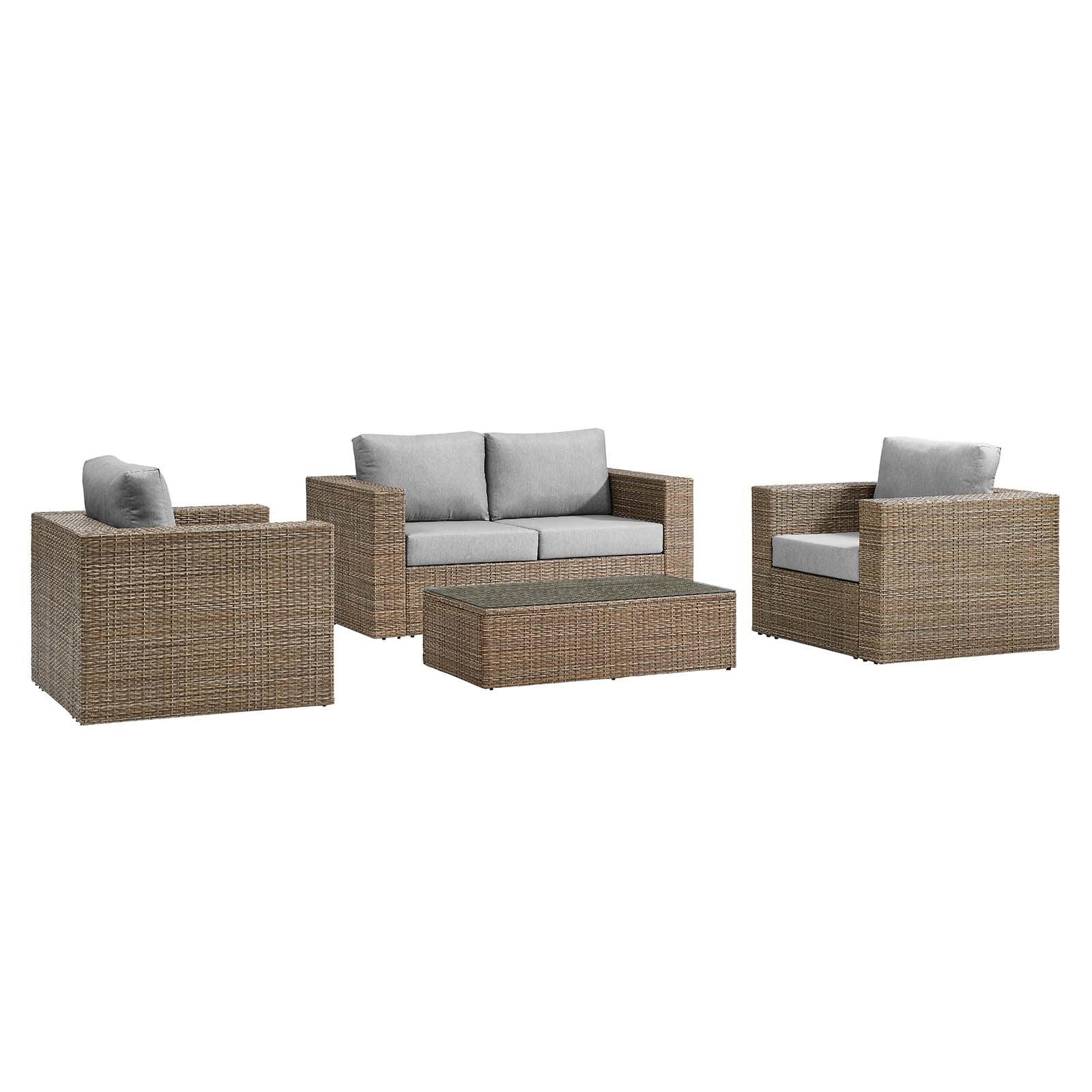Convene Outdoor Patio Outdoor Patio 4-Piece Furniture Set By Modway - EEI-6328 | Outdoor Sofas, Loveseats & Sectionals | Modishstore - 2