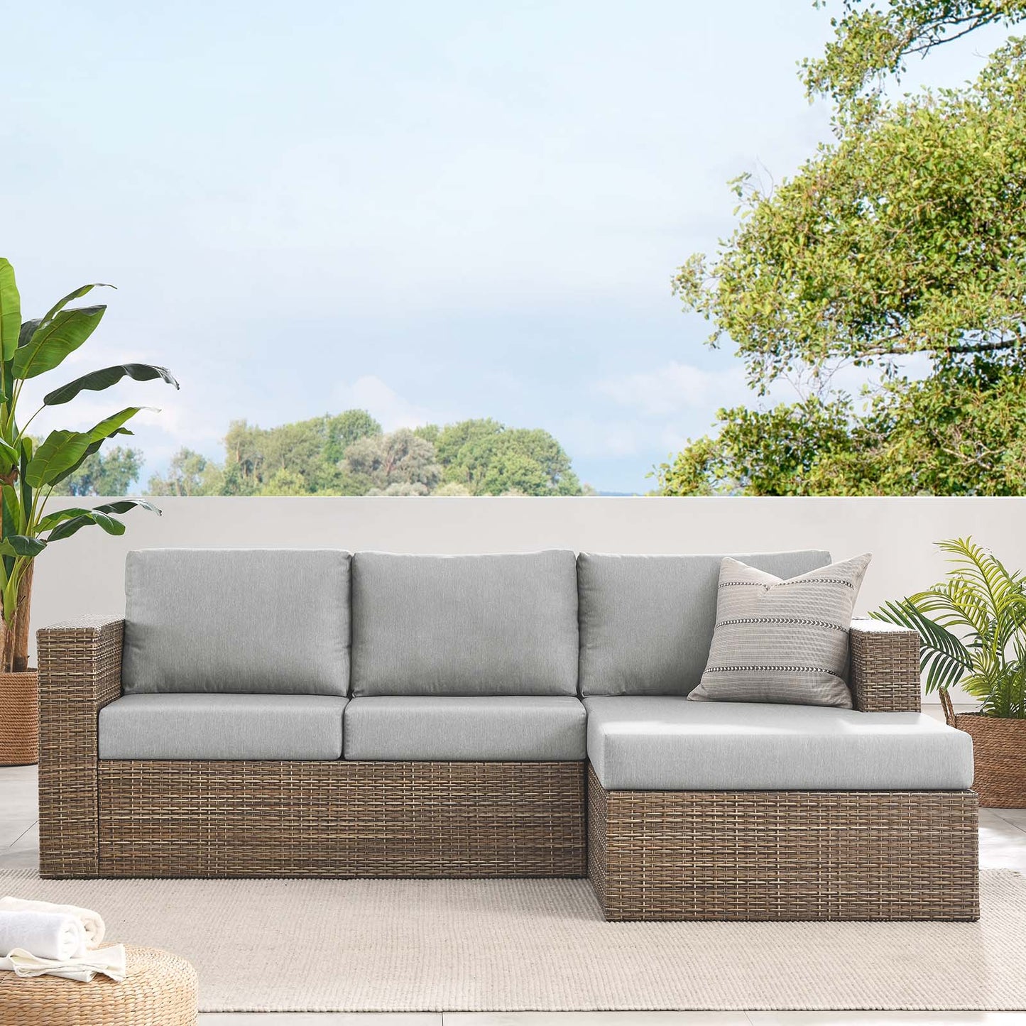 Convene Outdoor Patio Outdoor Patio L-Shaped Sectional Sofa By Modway - EEI-6329 | Outdoor Sofas, Loveseats & Sectionals | Modishstore - 1