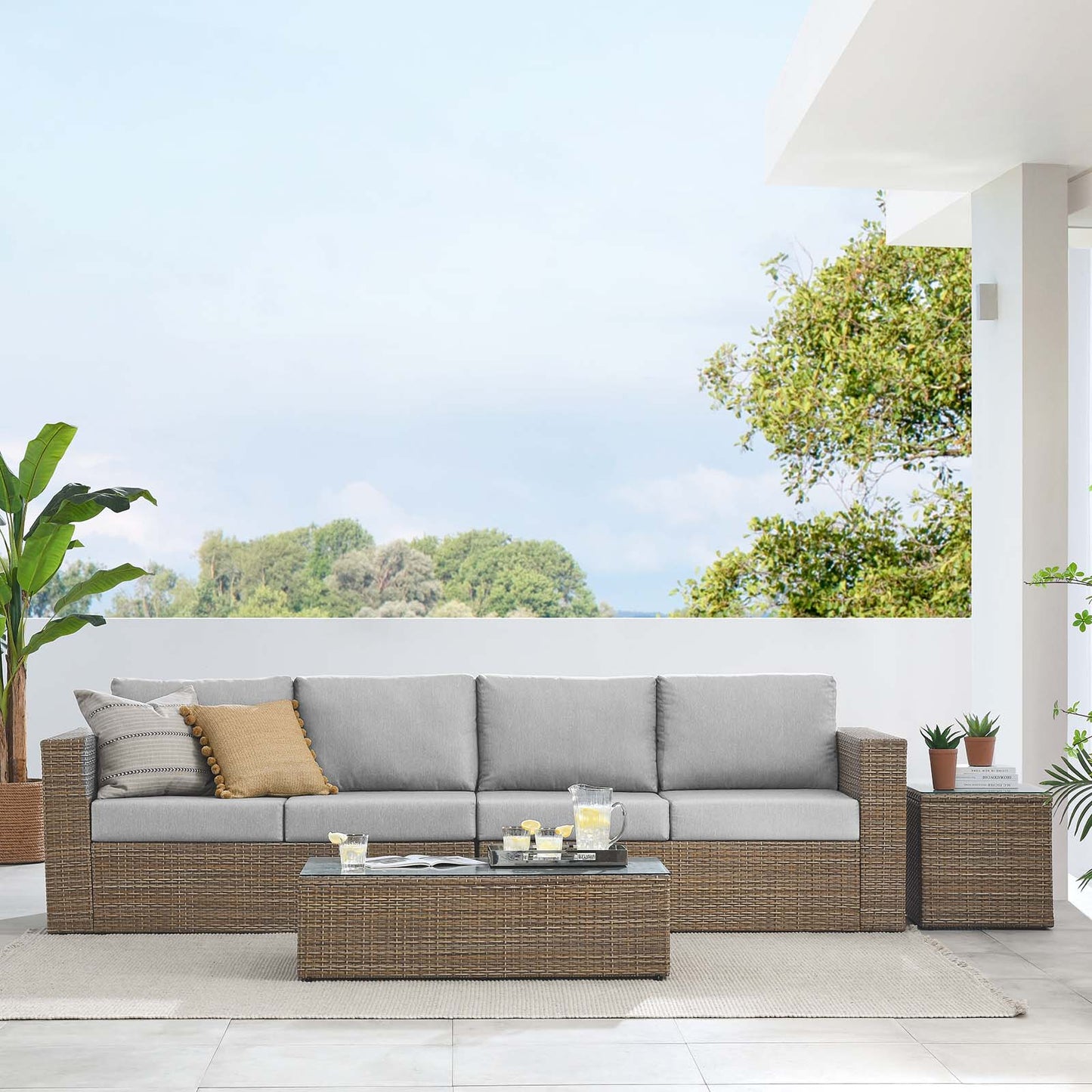 Convene Outdoor Patio Outdoor Patio 4-Piece Furniture Set By Modway - EEI-6330 | Outdoor Sofas, Loveseats & Sectionals | Modishstore - 1