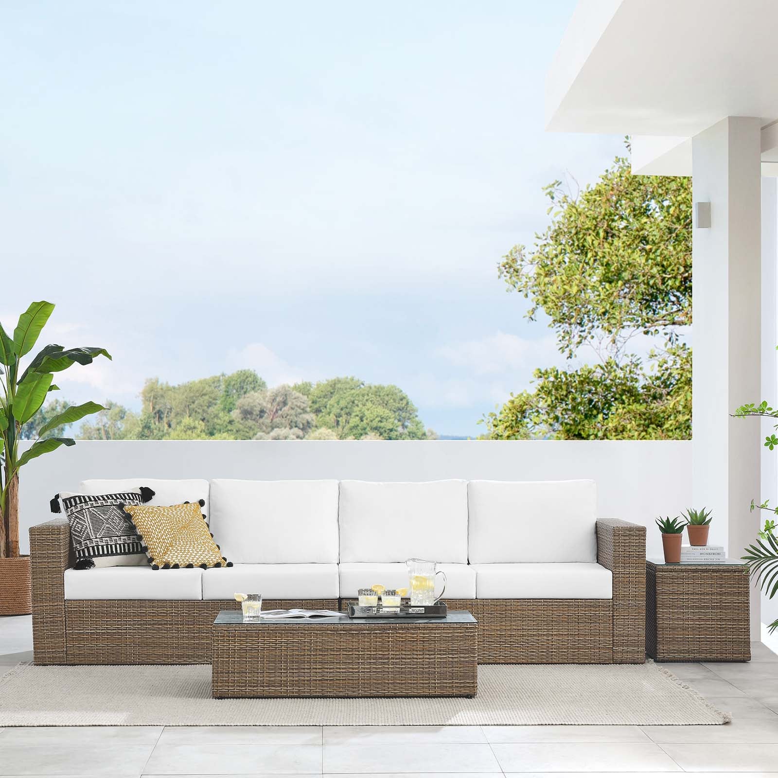 Convene Outdoor Patio Outdoor Patio 4-Piece Furniture Set By Modway - EEI-6330 | Outdoor Sofas, Loveseats & Sectionals | Modishstore - 23