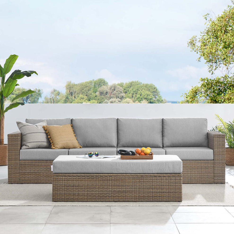 Convene Outdoor Patio Outdoor Patio Sectional Sofa and Ottoman Set By Modway - EEI-6332 | Outdoor Sofas, Loveseats & Sectionals | Modishstore - 1
