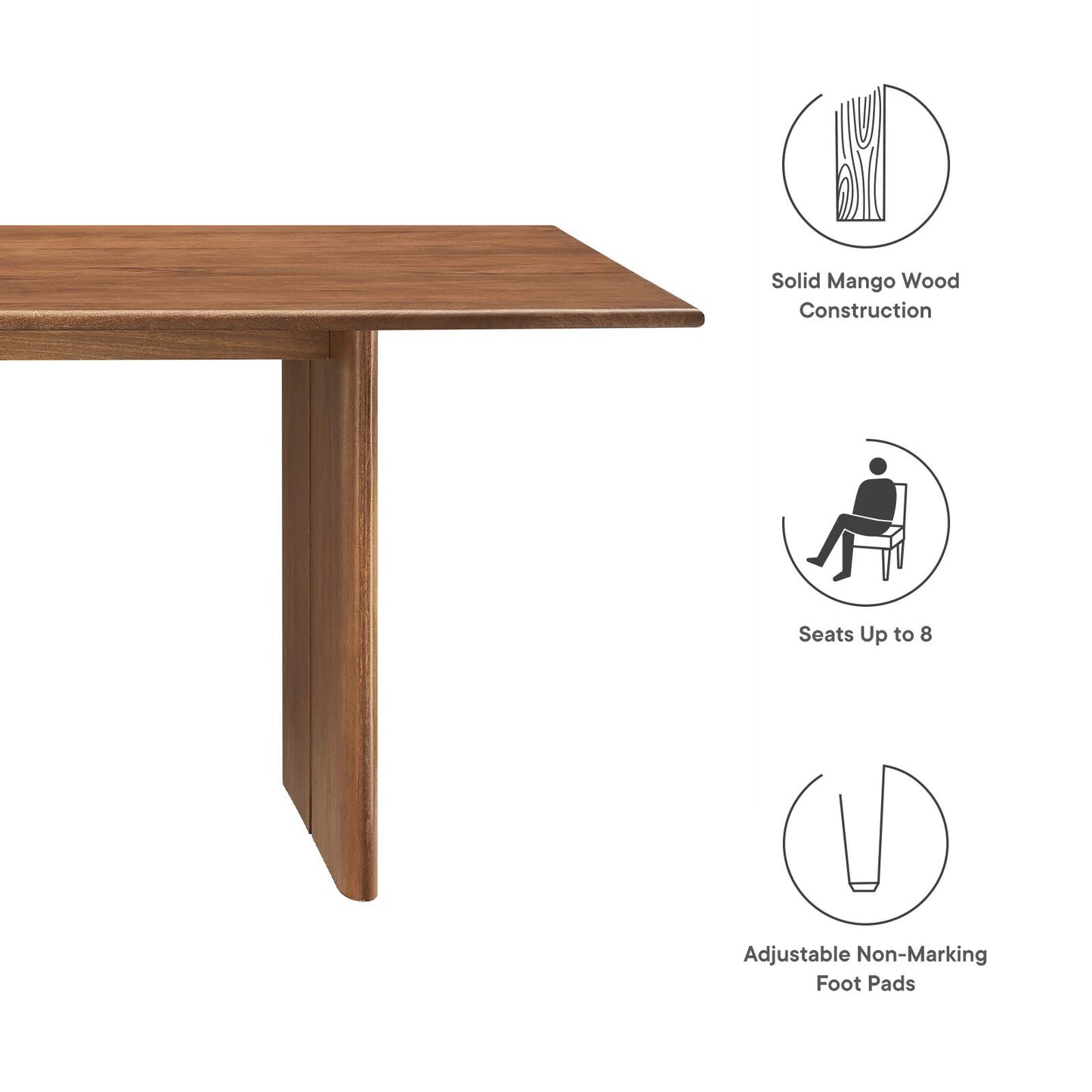 Amistad 86" Wood Dining Table By Modway - EEI-6340 | Dining Tables | Modishstore - 18