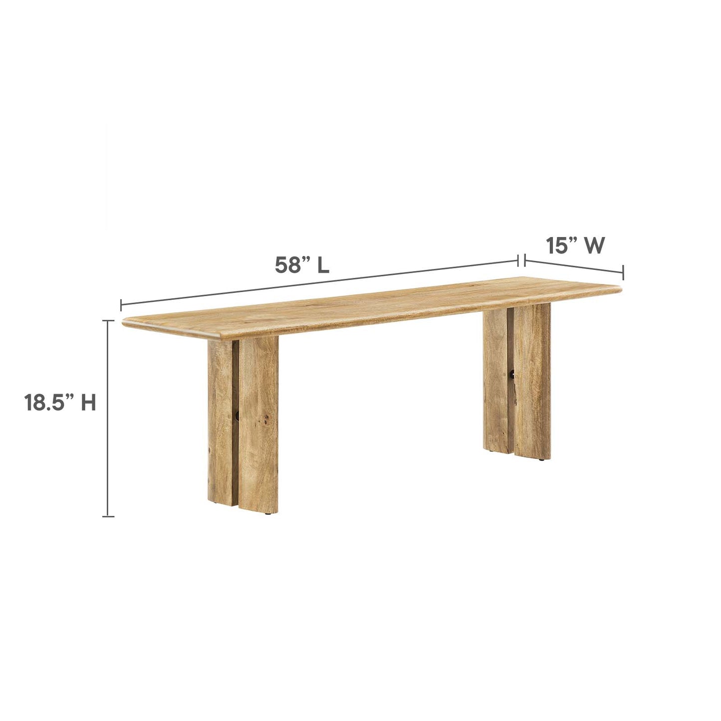 Amistad 58" Wood Bench By Modway - EEI-6344 | Benches | Modishstore - 9