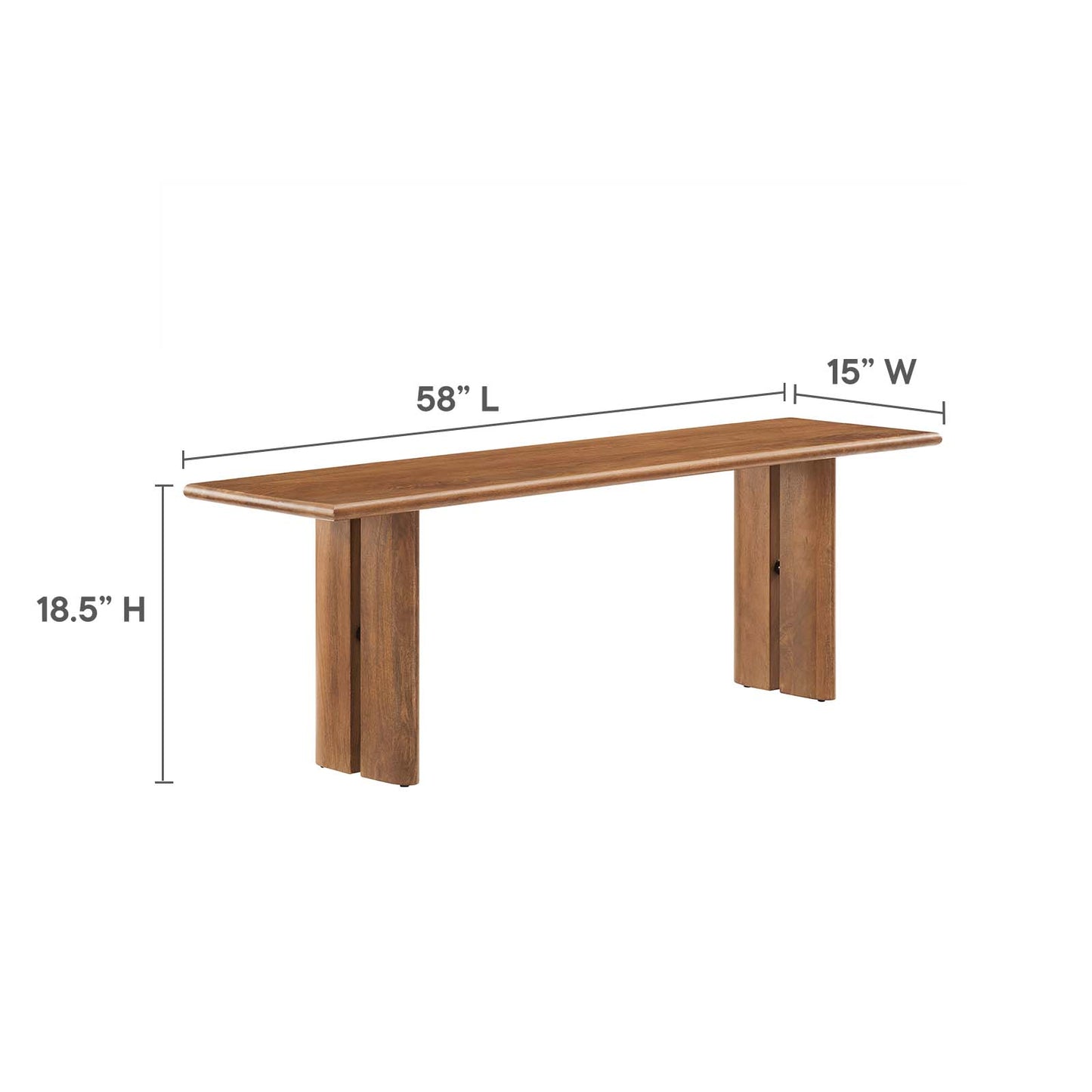 Amistad 58" Wood Bench By Modway - EEI-6344 | Benches | Modishstore - 18