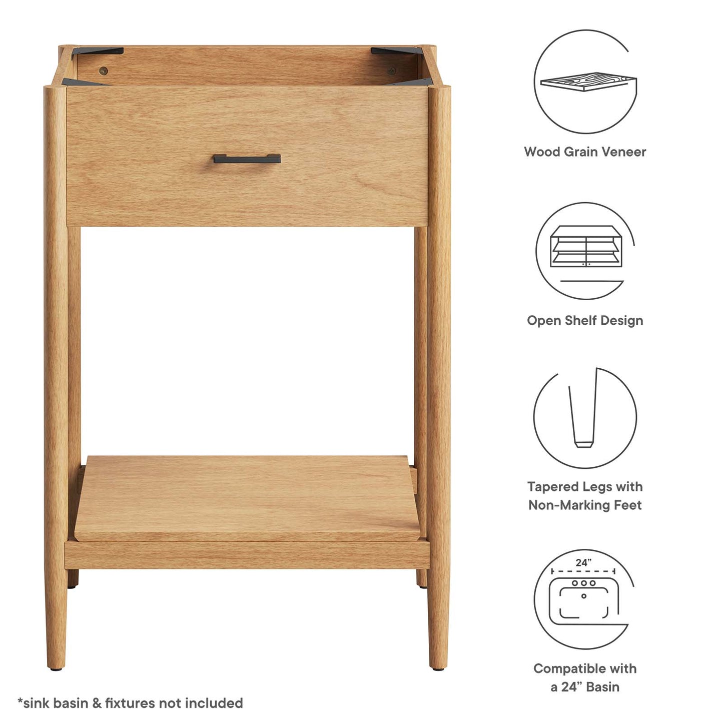 Zaire 24" Bathroom Vanity Cabinet (Sink Basin Not Included) By Modway - EEI-6352 | Bathroom Accessories | Modishstore - 7
