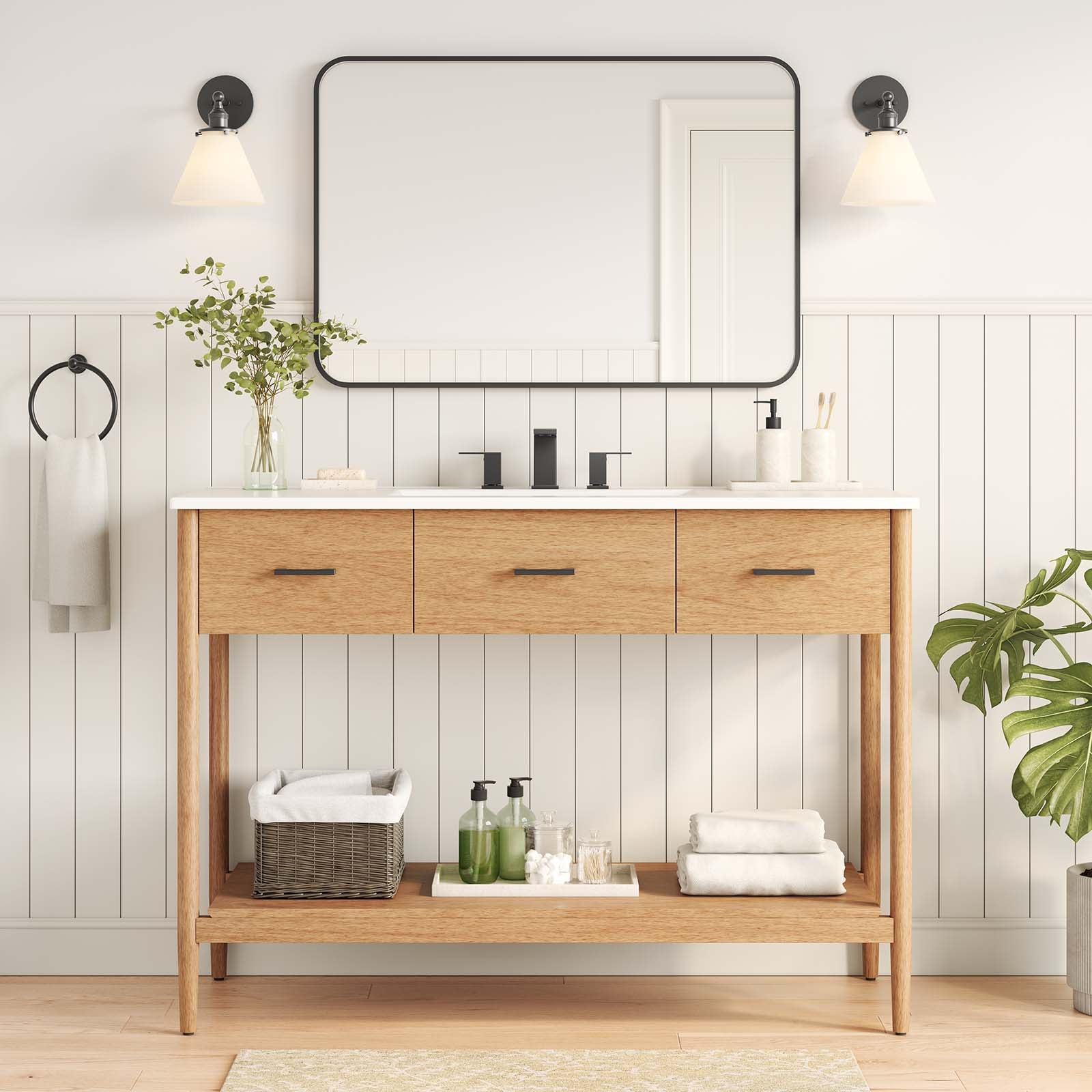 Zaire 48” Single Sink Compatible Bathroom Vanity Cabinet (Sink Basin Not Included) By Modway - EEI-6355 | Bathroom Accessories | Modishstore - 1