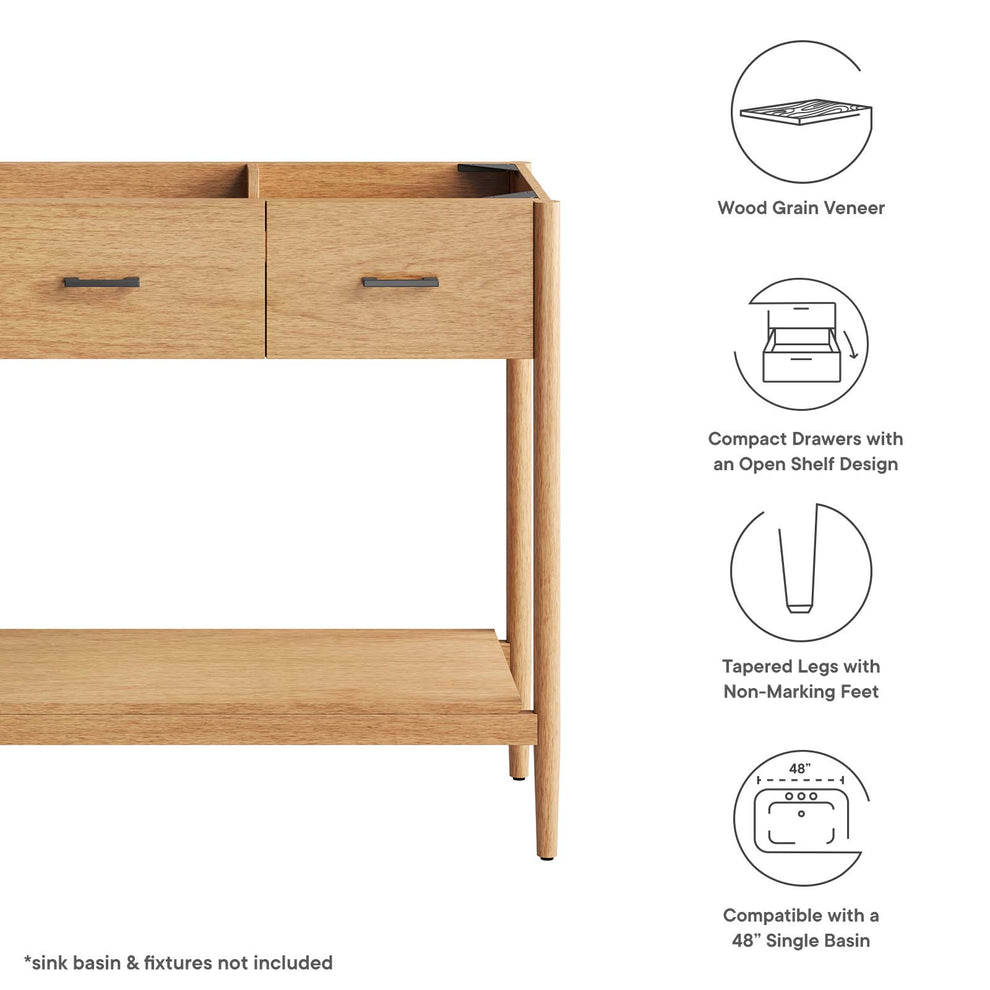 Zaire 48” Single Sink Compatible Bathroom Vanity Cabinet (Sink Basin Not Included) By Modway - EEI-6355 | Bathroom Accessories | Modishstore - 9