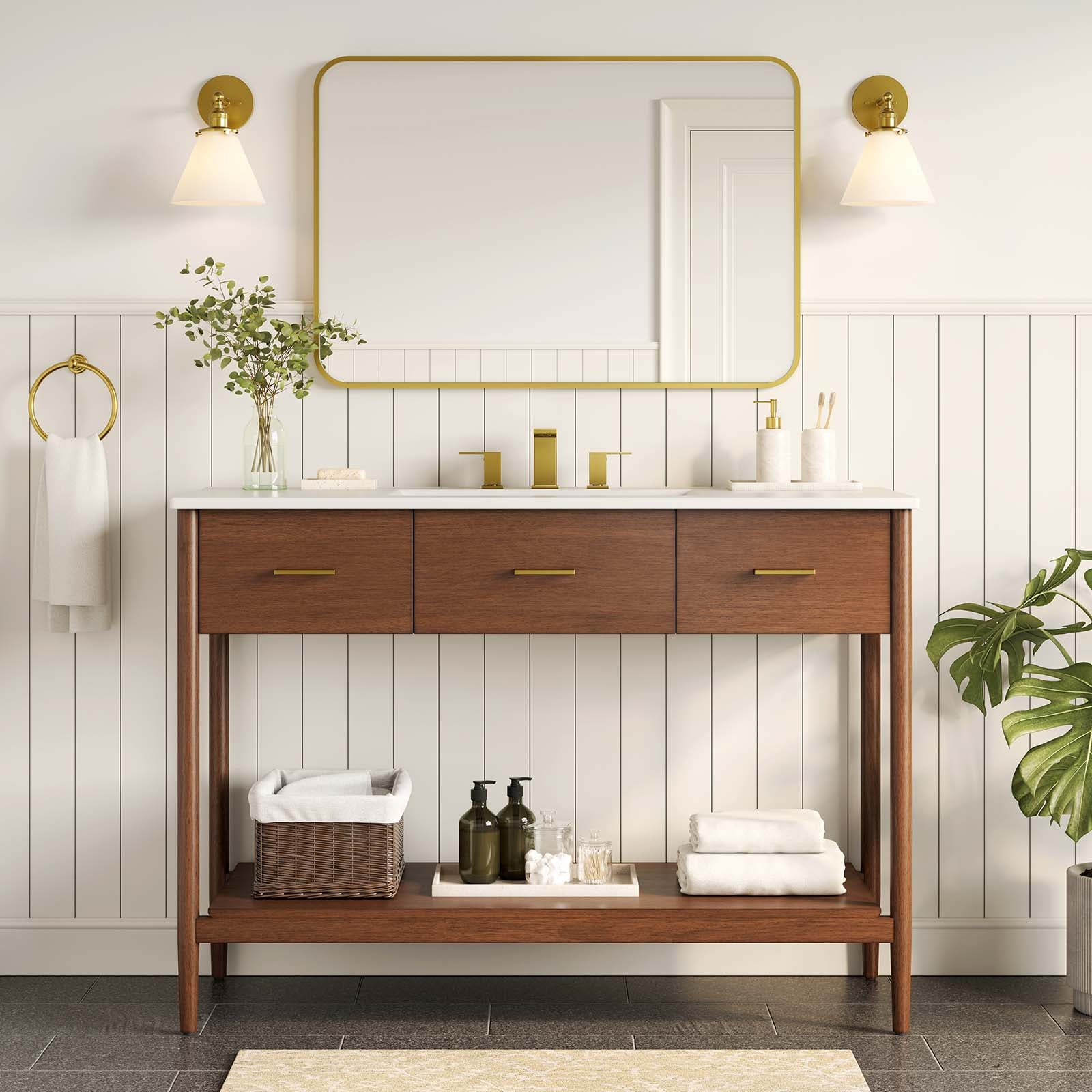Zaire 48” Single Sink Compatible Bathroom Vanity Cabinet (Sink Basin Not Included) By Modway - EEI-6355 | Bathroom Accessories | Modishstore - 11