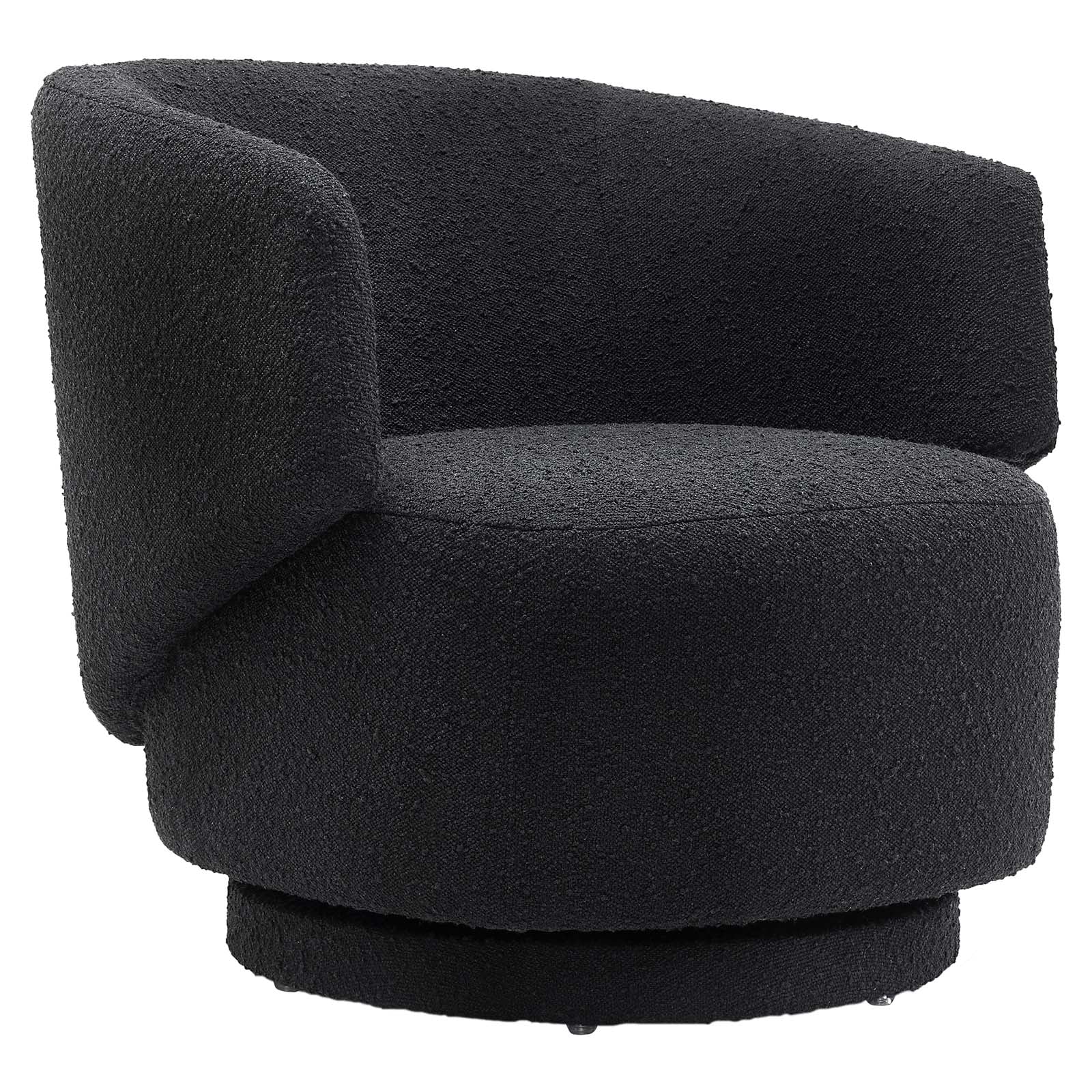 Celestia Boucle Fabric Fabric and Wood Swivel Chair By Modway - EEI-6357 | Lounge Chairs | Modishstore - 1
