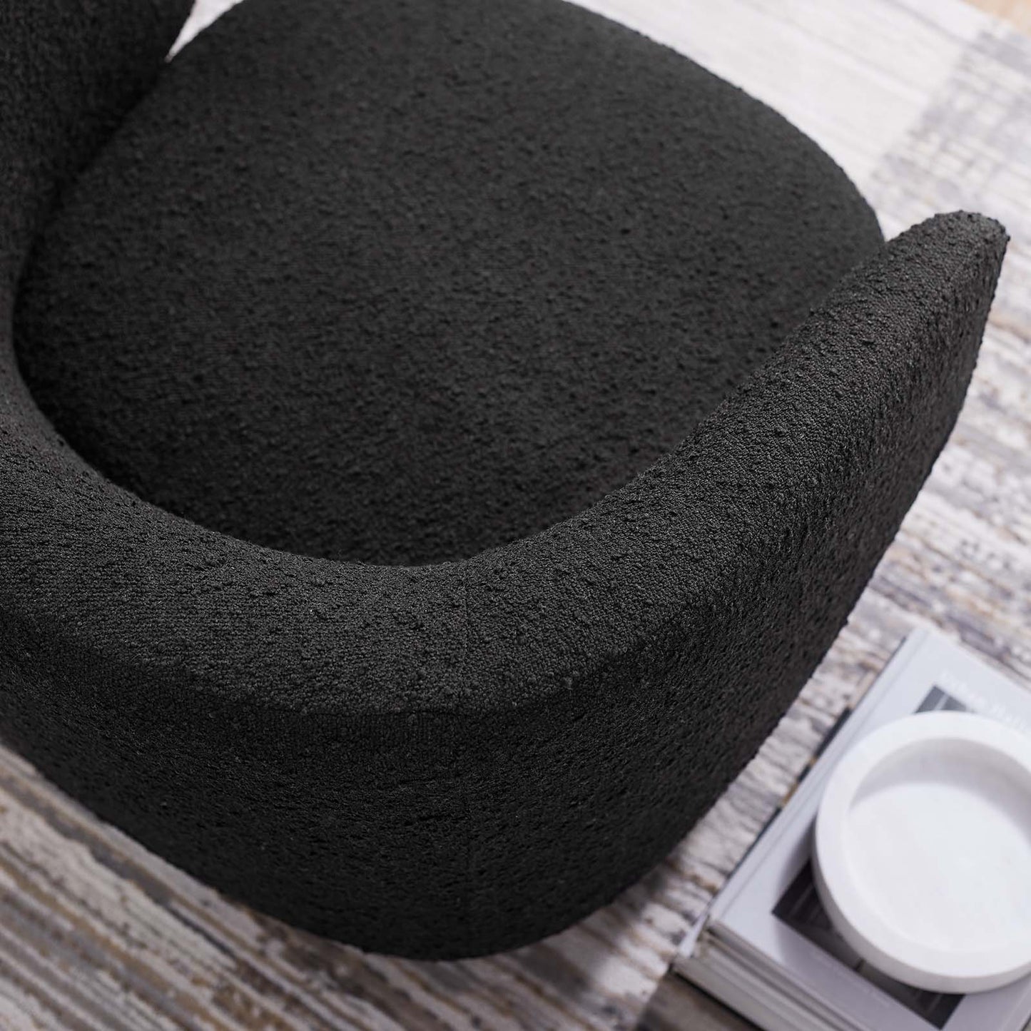 Celestia Boucle Fabric Fabric and Wood Swivel Chair By Modway - EEI-6357 | Lounge Chairs | Modishstore - 8