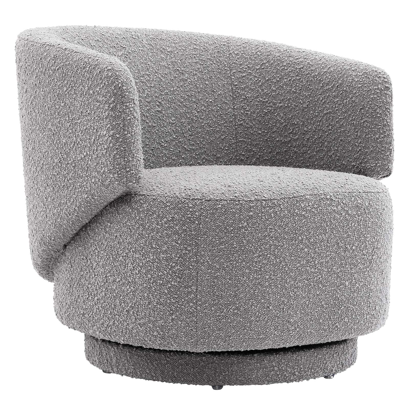 Celestia Boucle Fabric Fabric and Wood Swivel Chair By Modway - EEI-6357 | Lounge Chairs | Modishstore - 17