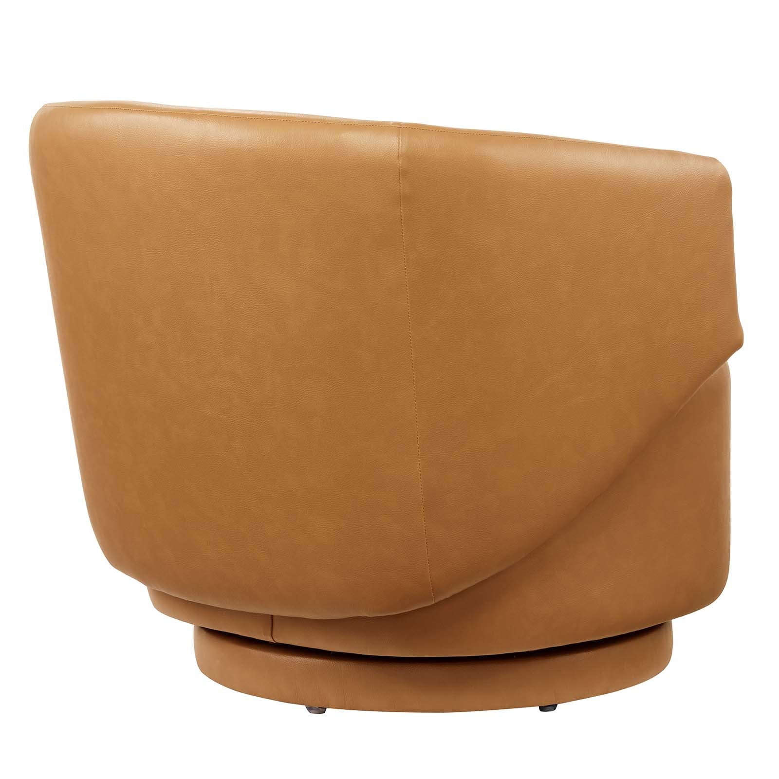 Celestia Vegan Leather Fabric and Wood Swivel Chair By Modway - EEI-6358 | Lounge Chairs | Modishstore - 4
